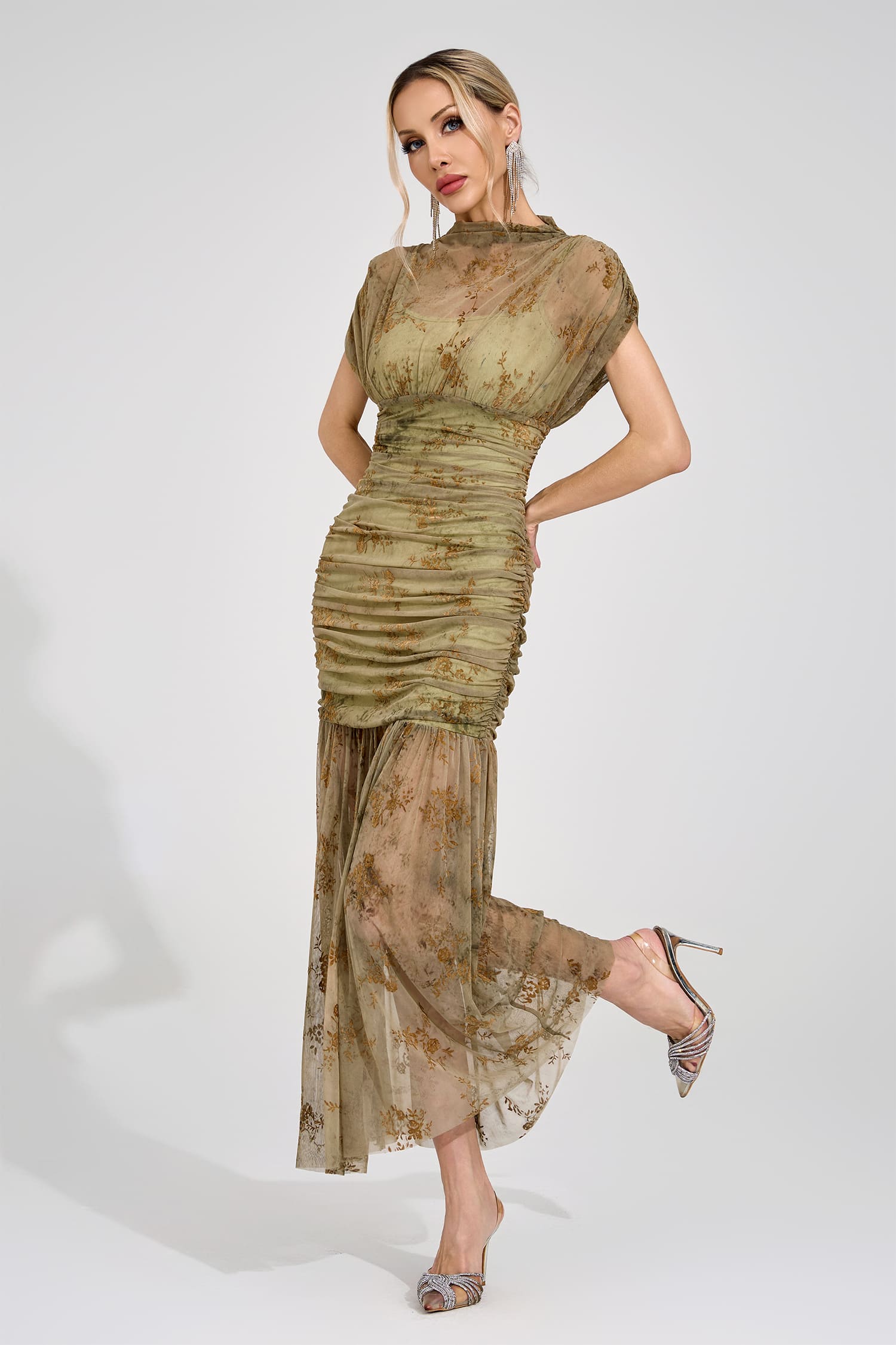 Eivor Green Bodycon Maxi Dress