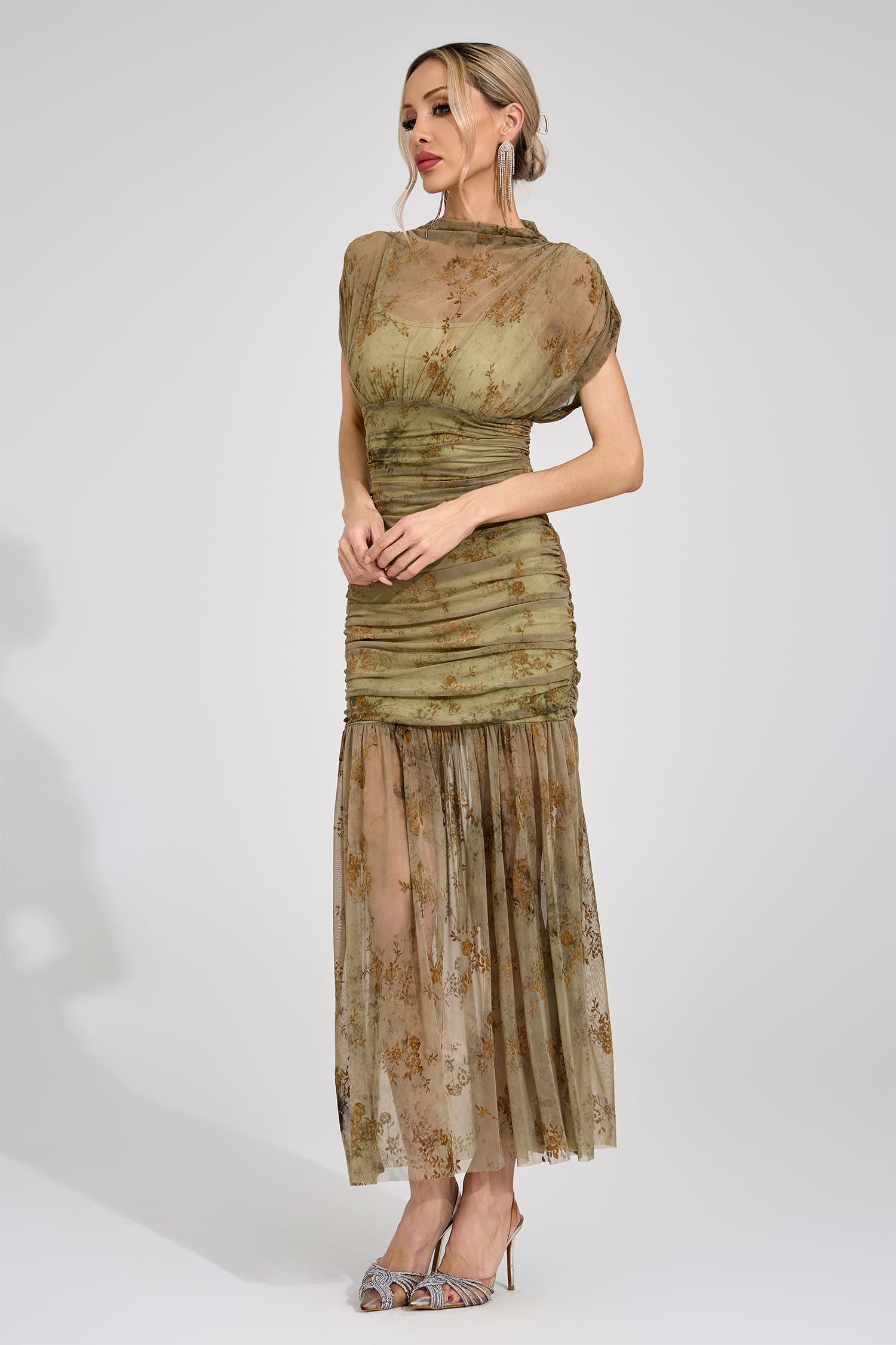 Eivor Green Bodycon Maxi Dress