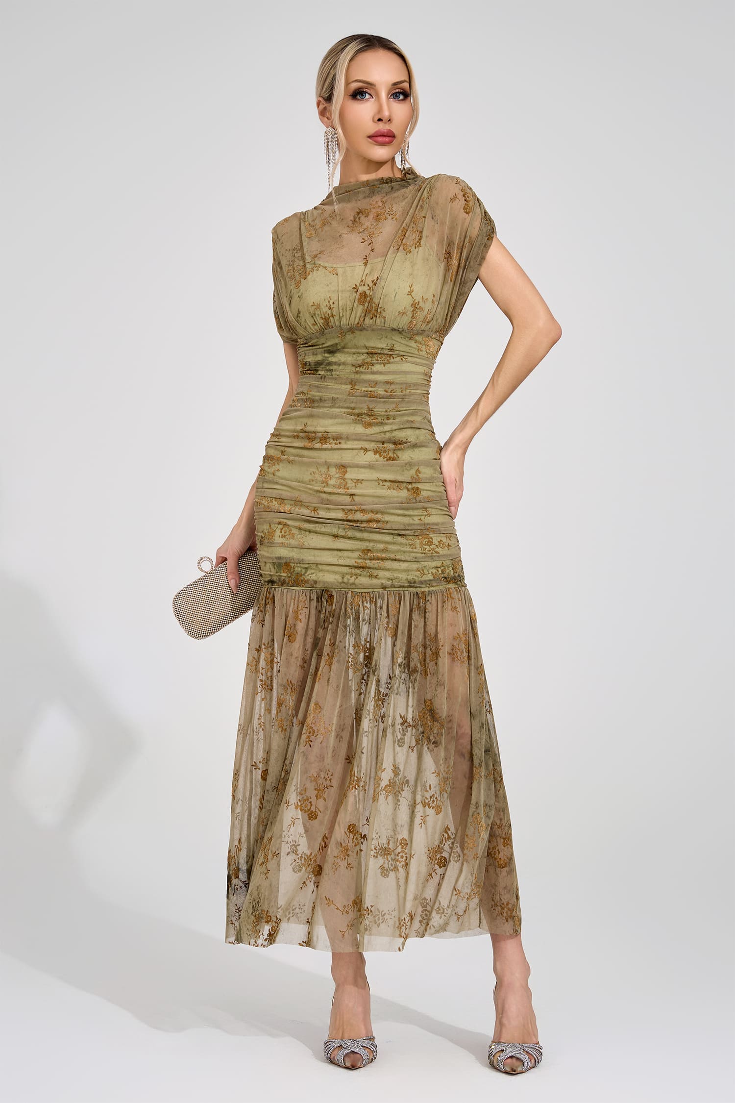 Eivor Green Bodycon Maxi Dress