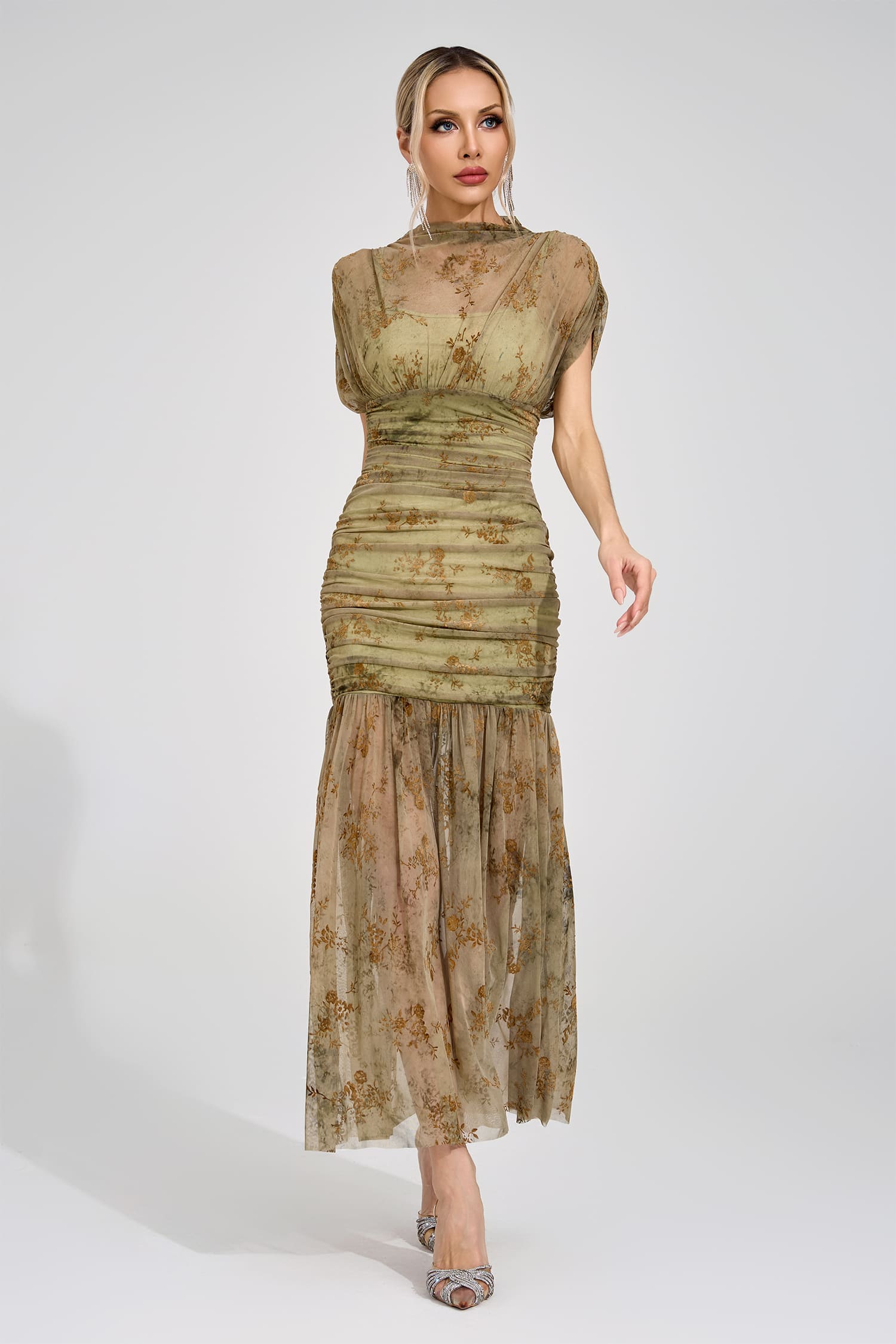 Eivor Green Bodycon Maxi Dress