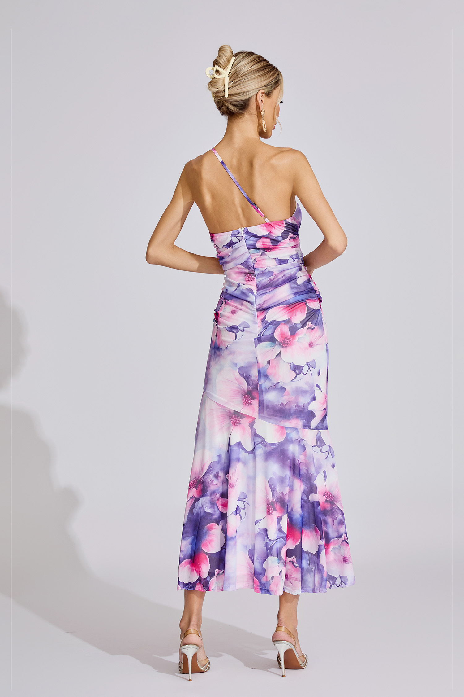 Ella Purple Off-Shoulder Maxi Dress