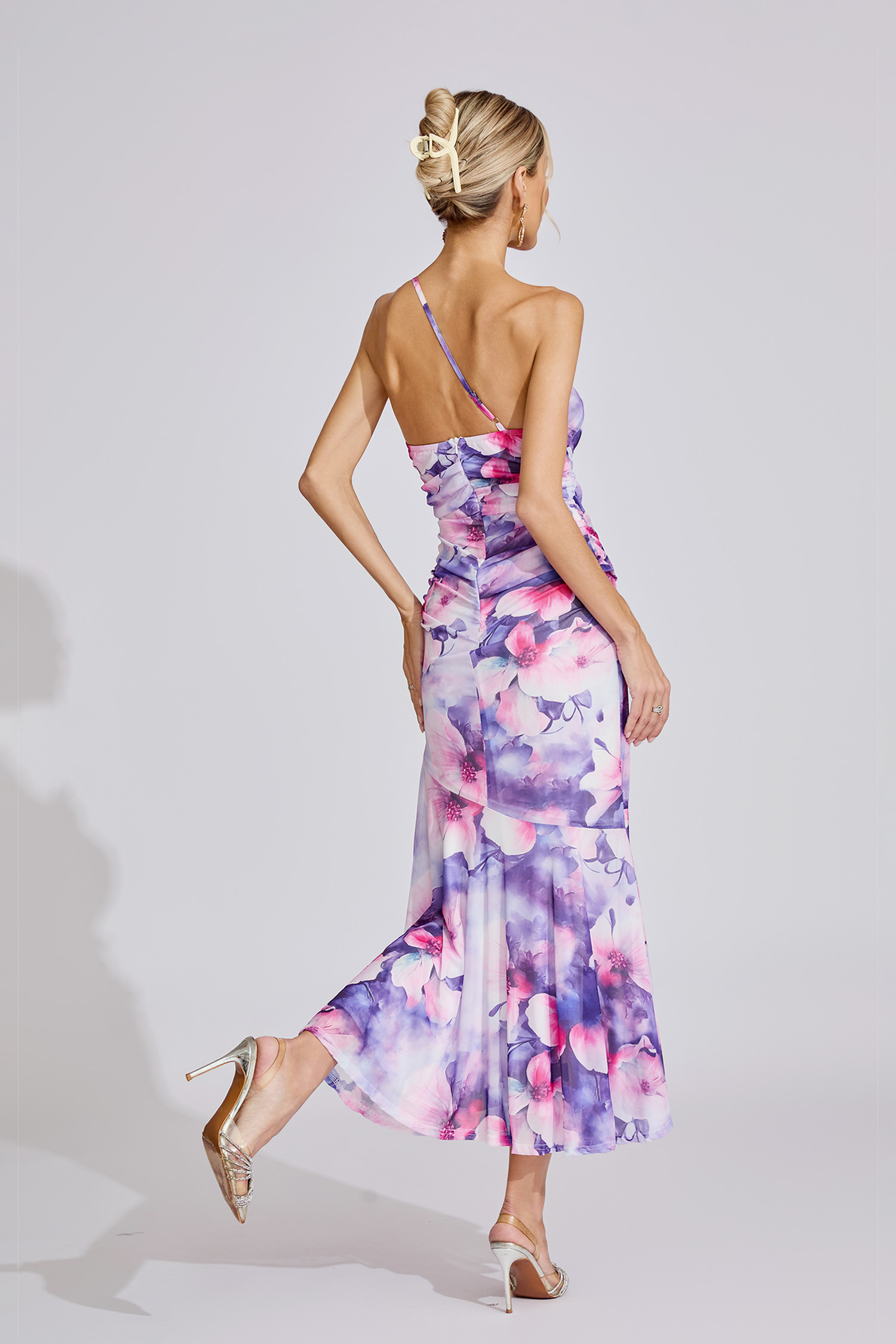 Ella Purple Off-Shoulder Maxi Dress