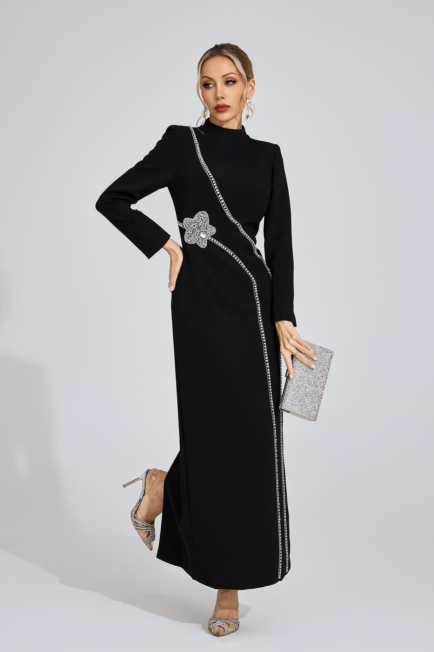 Eluned Black Diamond Maxi Dress