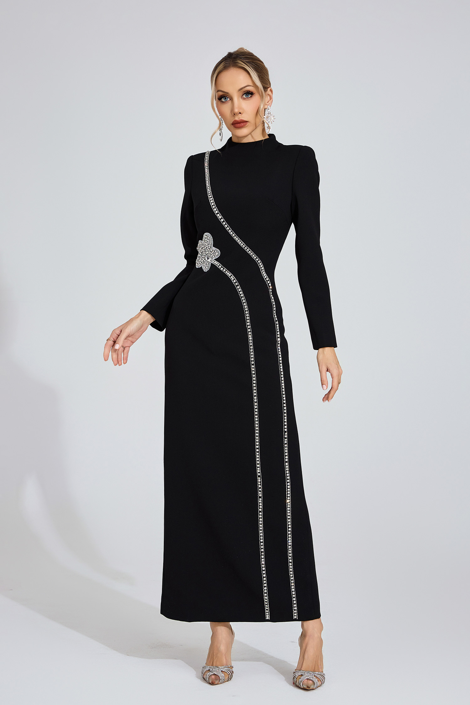 Eluned Black Diamond Maxi Dress