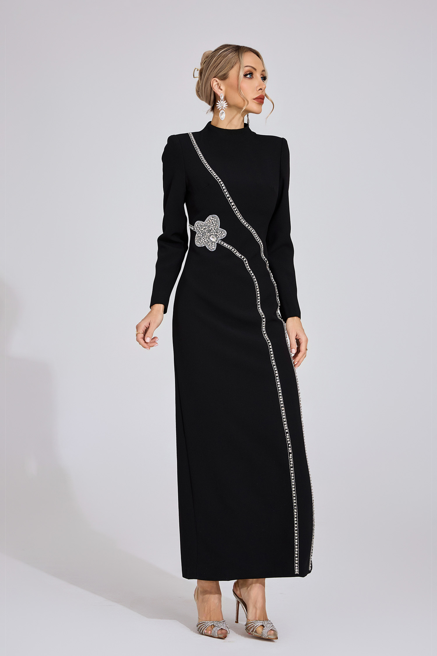 Eluned Black Diamond Maxi Dress