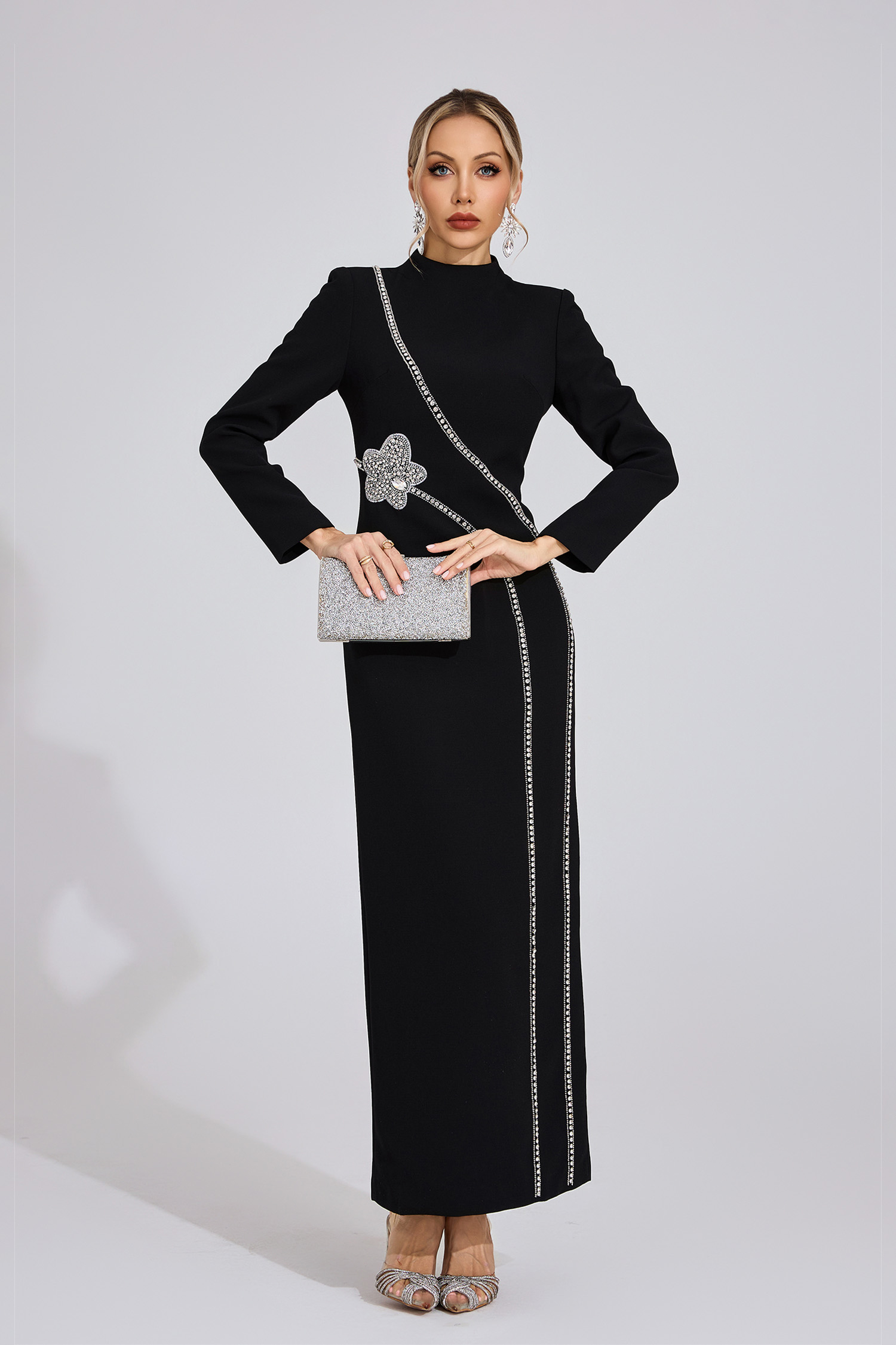Eluned Black Diamond Maxi Dress