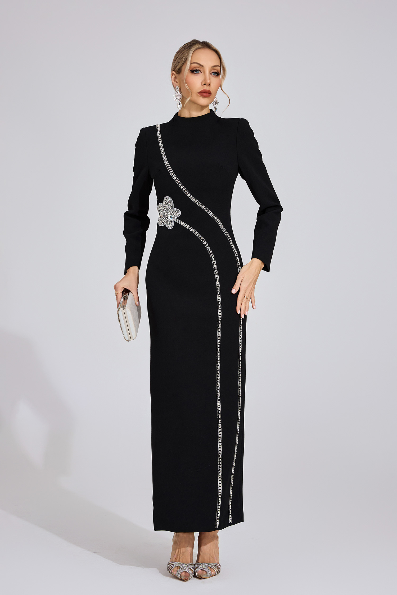 Eluned Black Diamond Maxi Dress