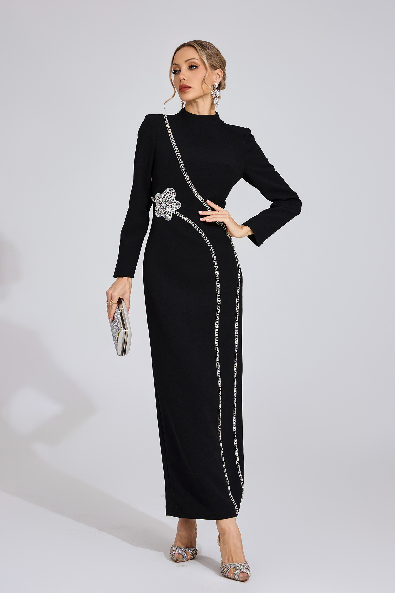 Eluned Black Diamond Maxi Dress