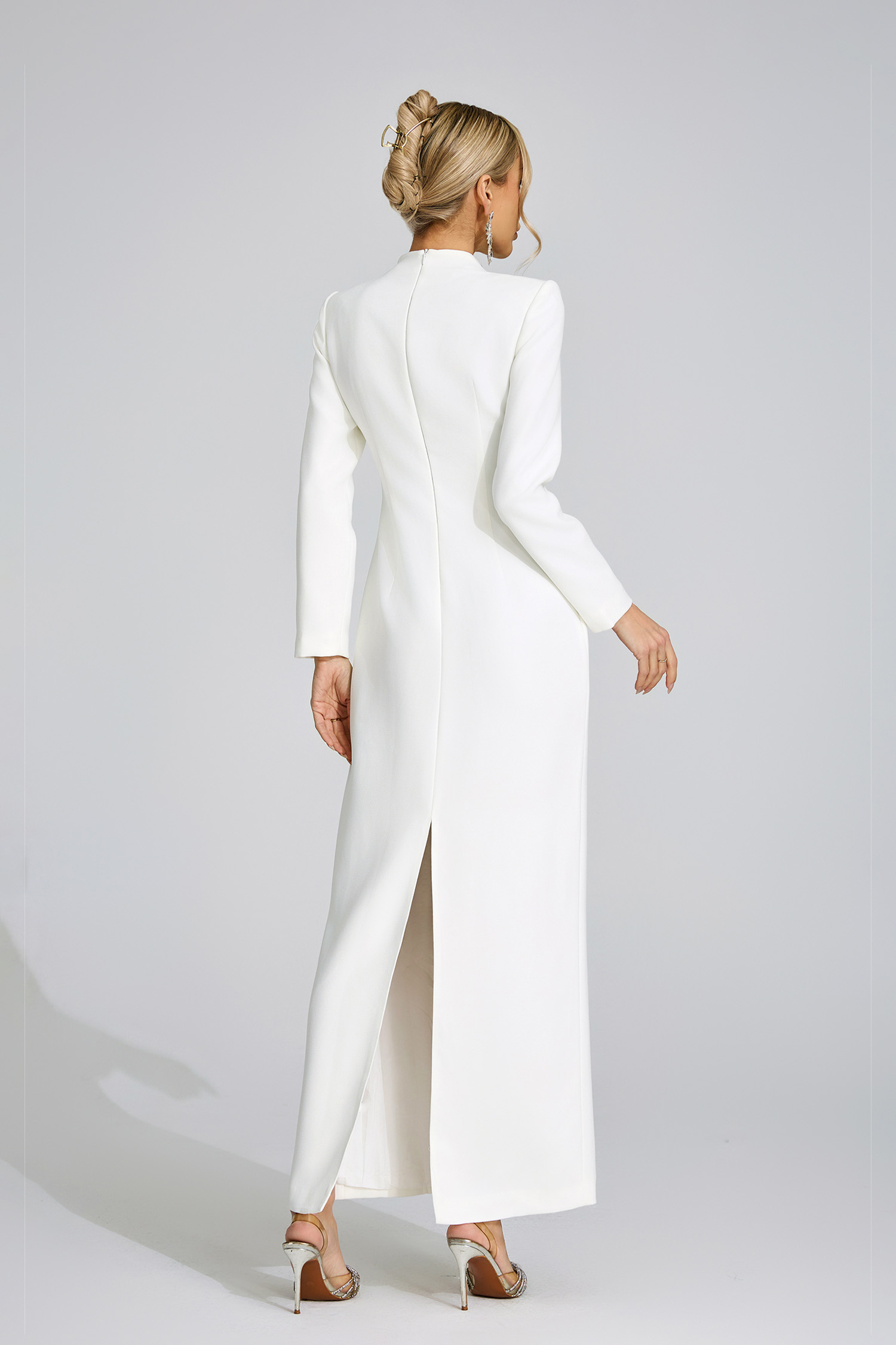 Eluned  White Diamond Maxi Dress