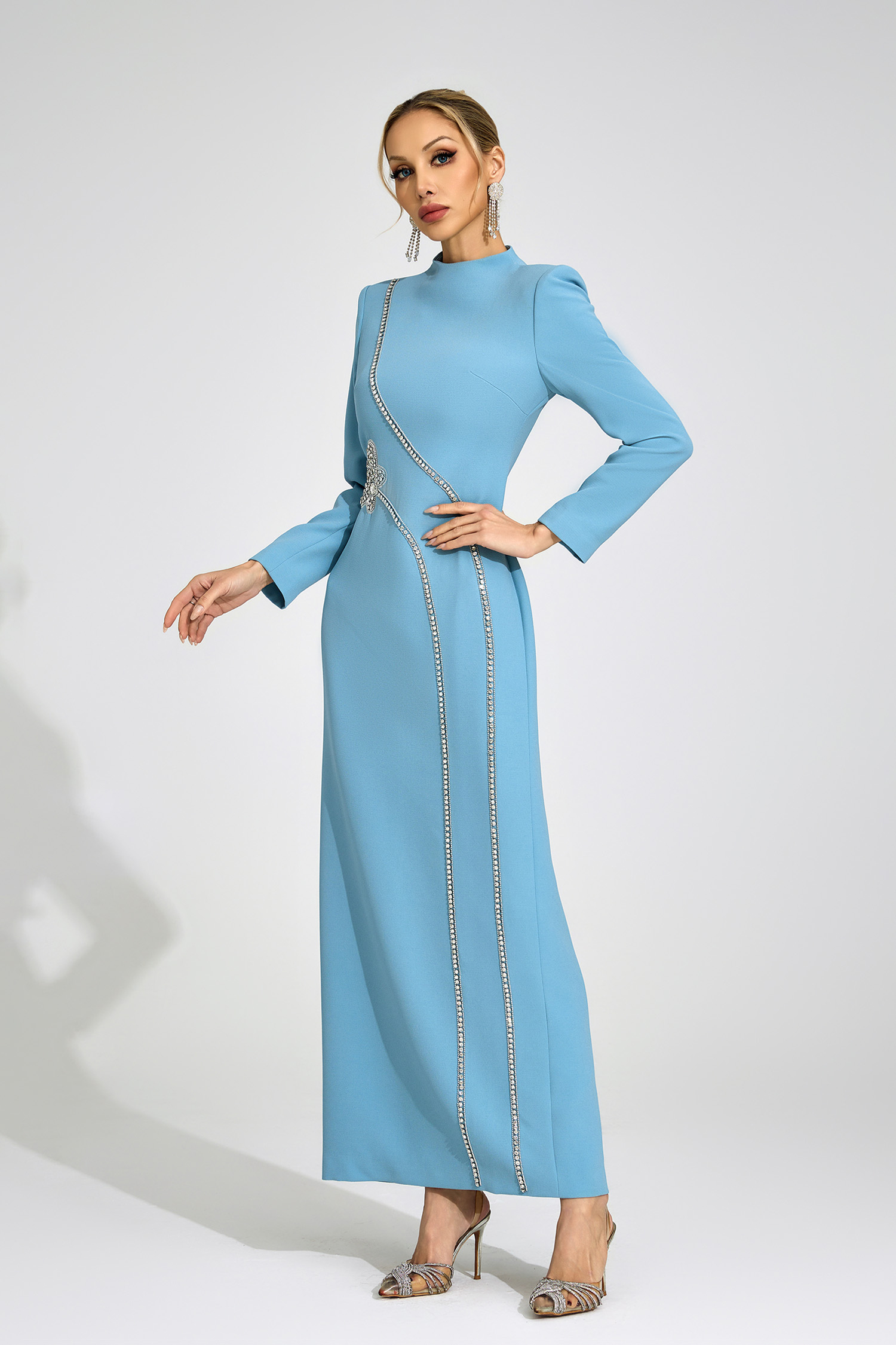 Eluned Blue Diamond Maxi Dress