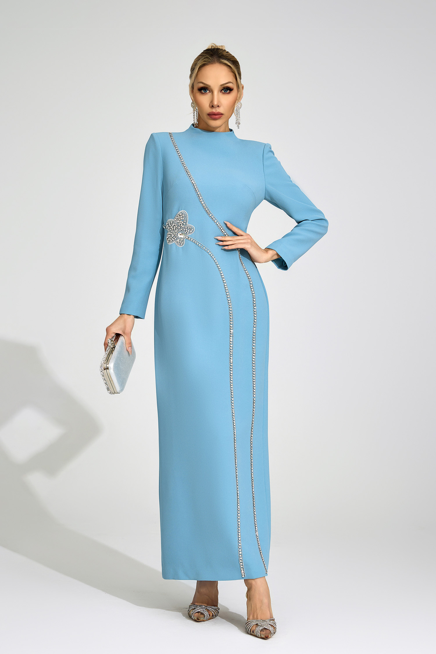 Eluned Blue Diamond Maxi Dress