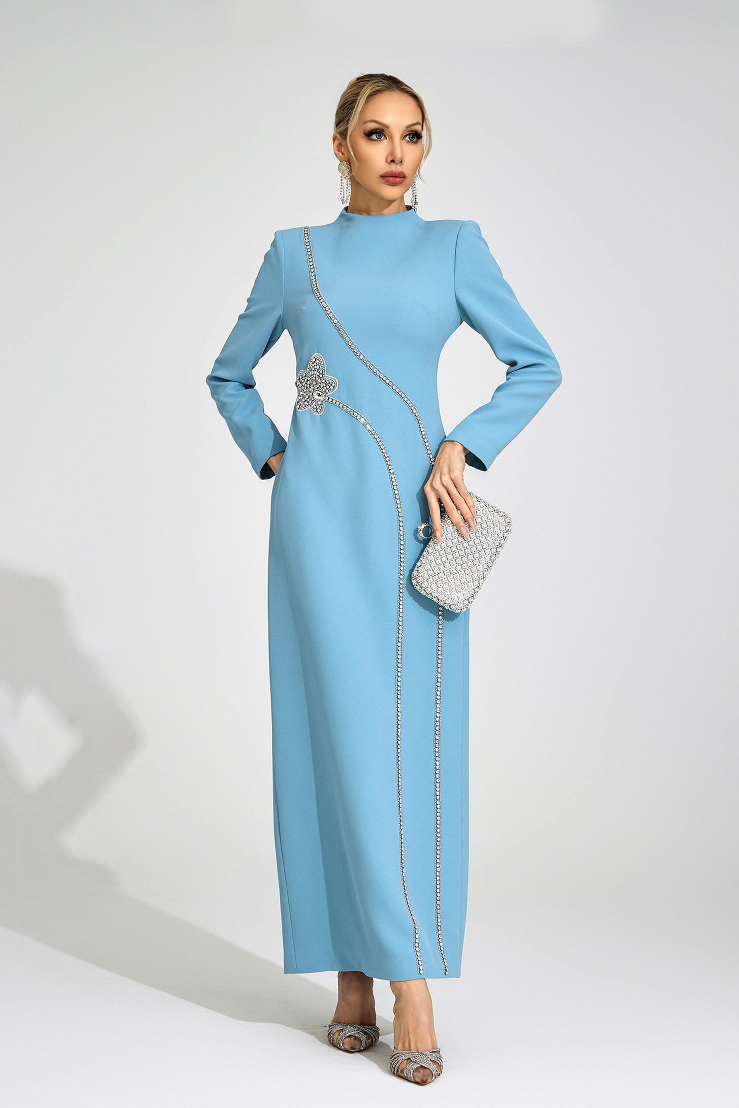 Eluned Blue Diamond Maxi Dress