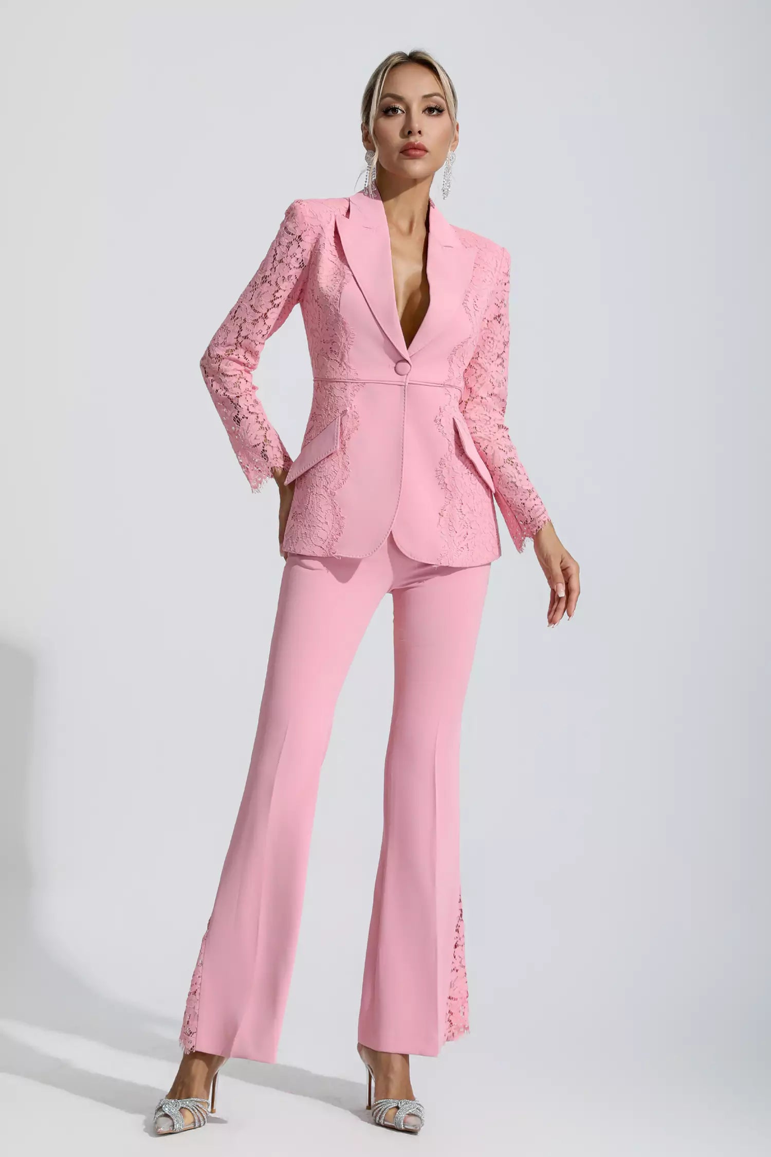 Lace blazer best sale set
