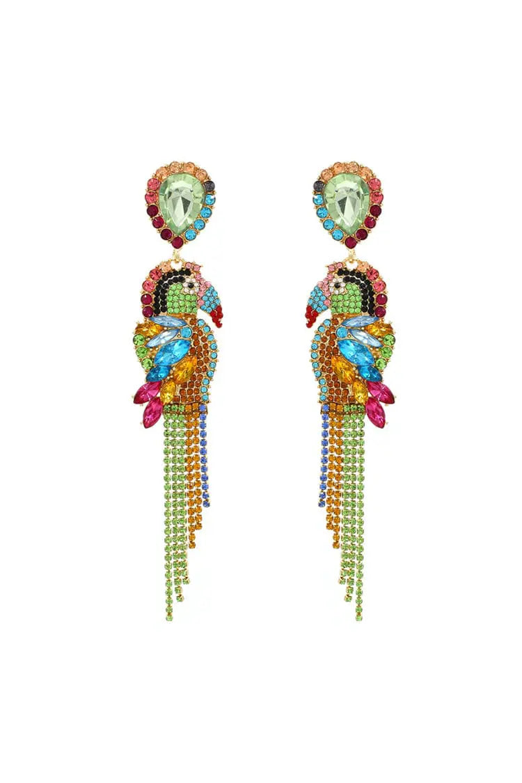 Everleigh Parrot Diamante Earrings-CATCHALL