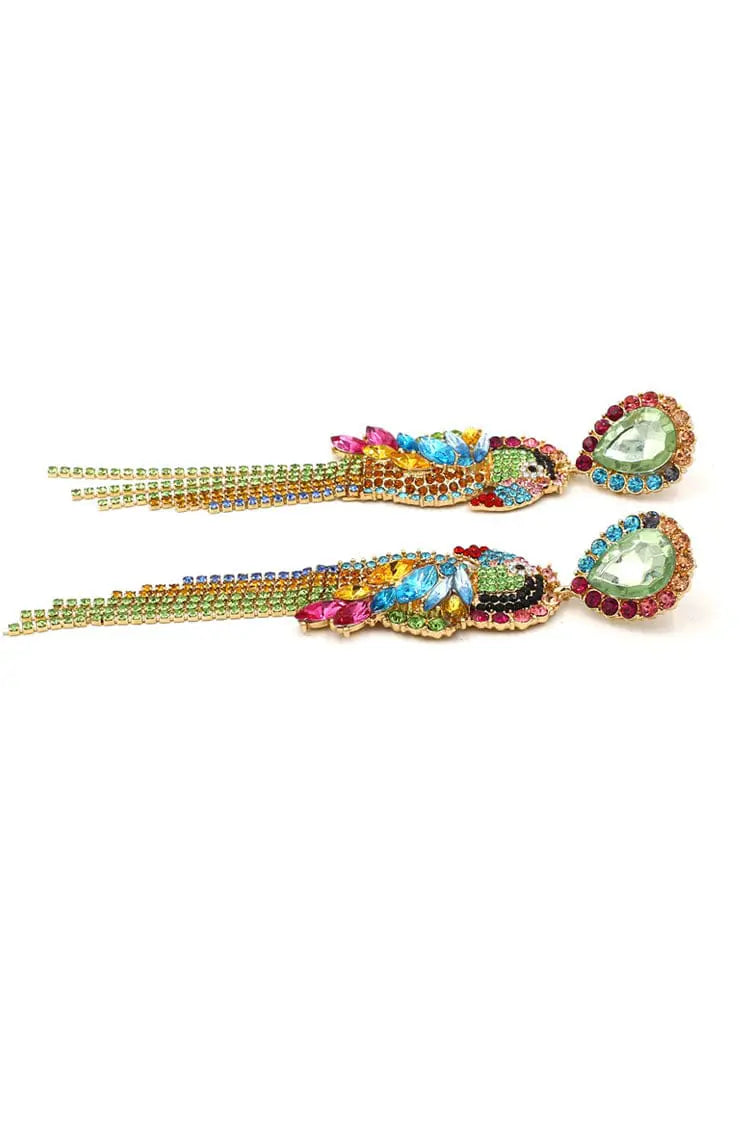 Everleigh Parrot Diamante Earrings-CATCHALL