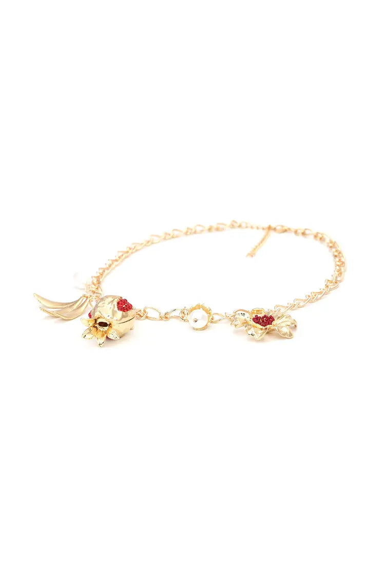 Faith Pomegranate Flower Necklace-CATCHALL