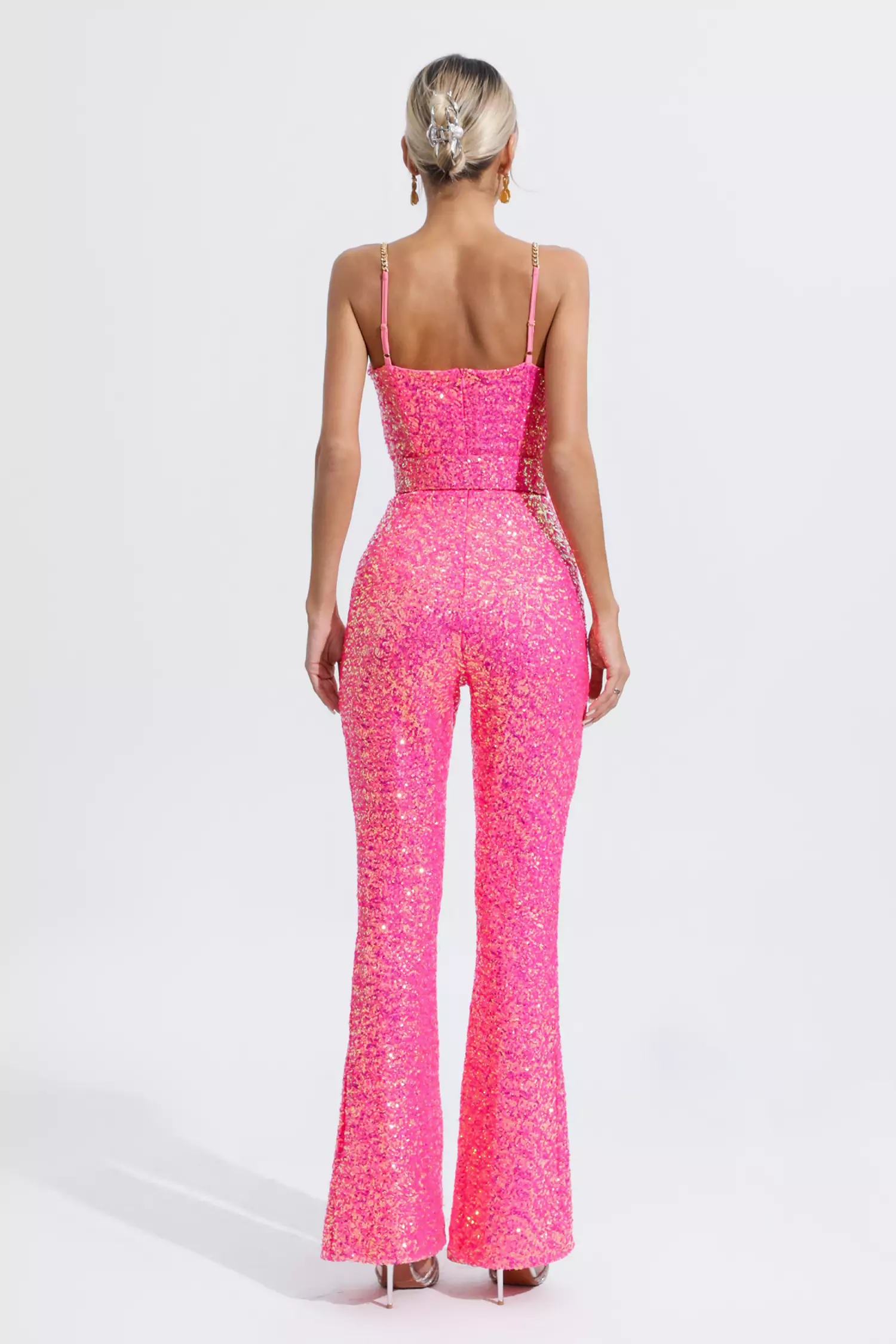 Fallon Rose Red Sequins Jumpsuit-CATCHALL