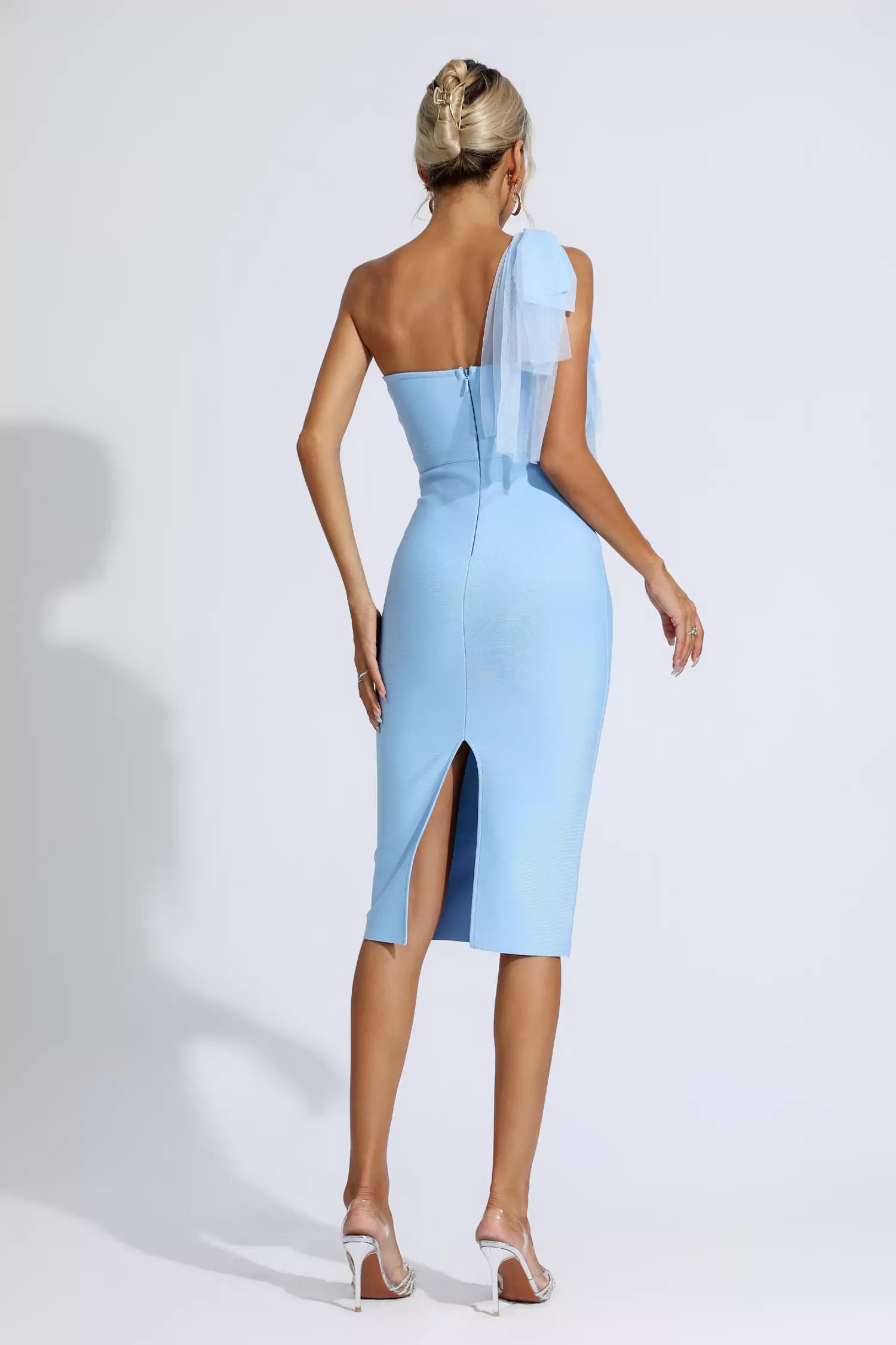 Felicity Blue Bandage Midi Dress-CATCHALL