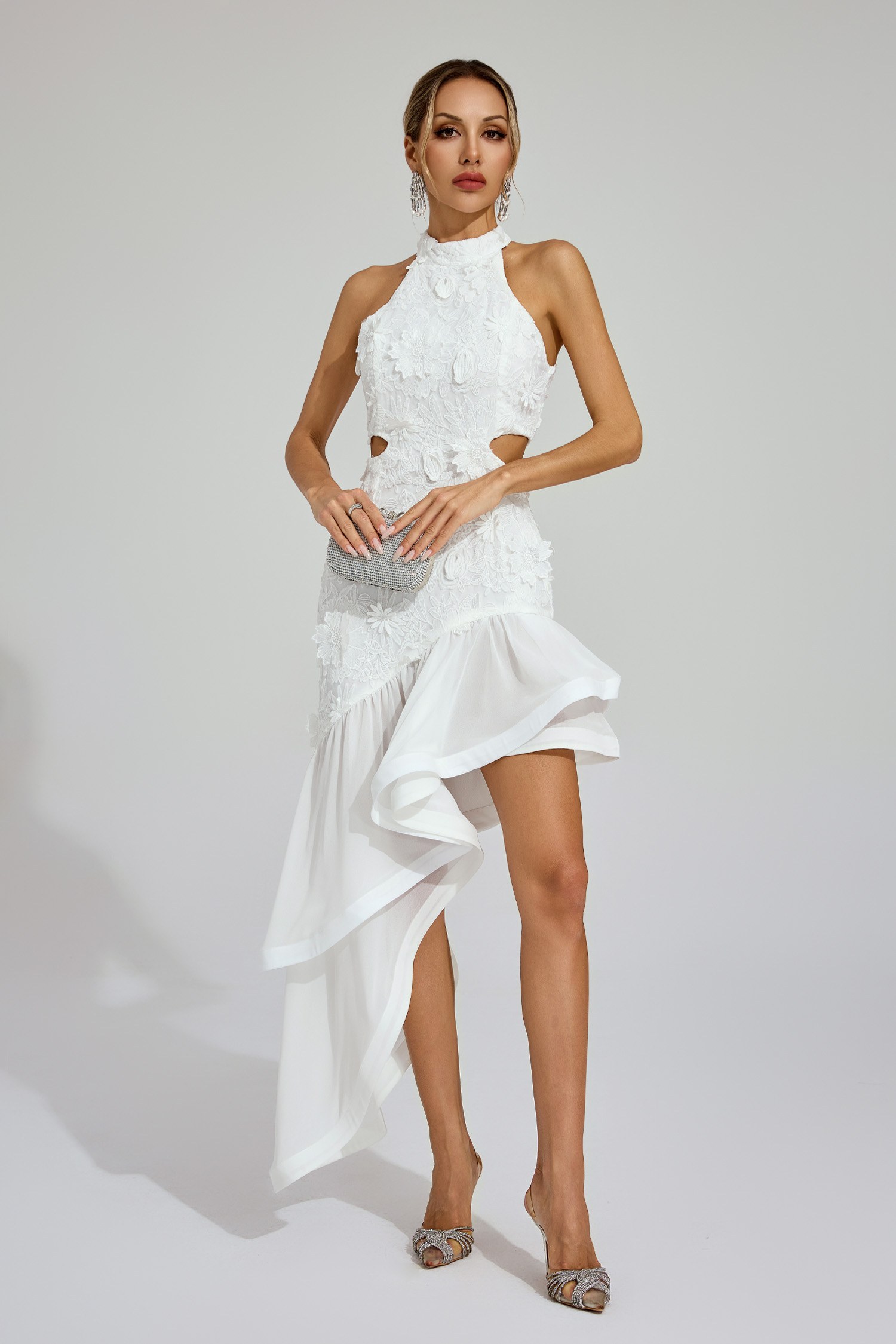 Ferdinand White Lace Cut Out Dress