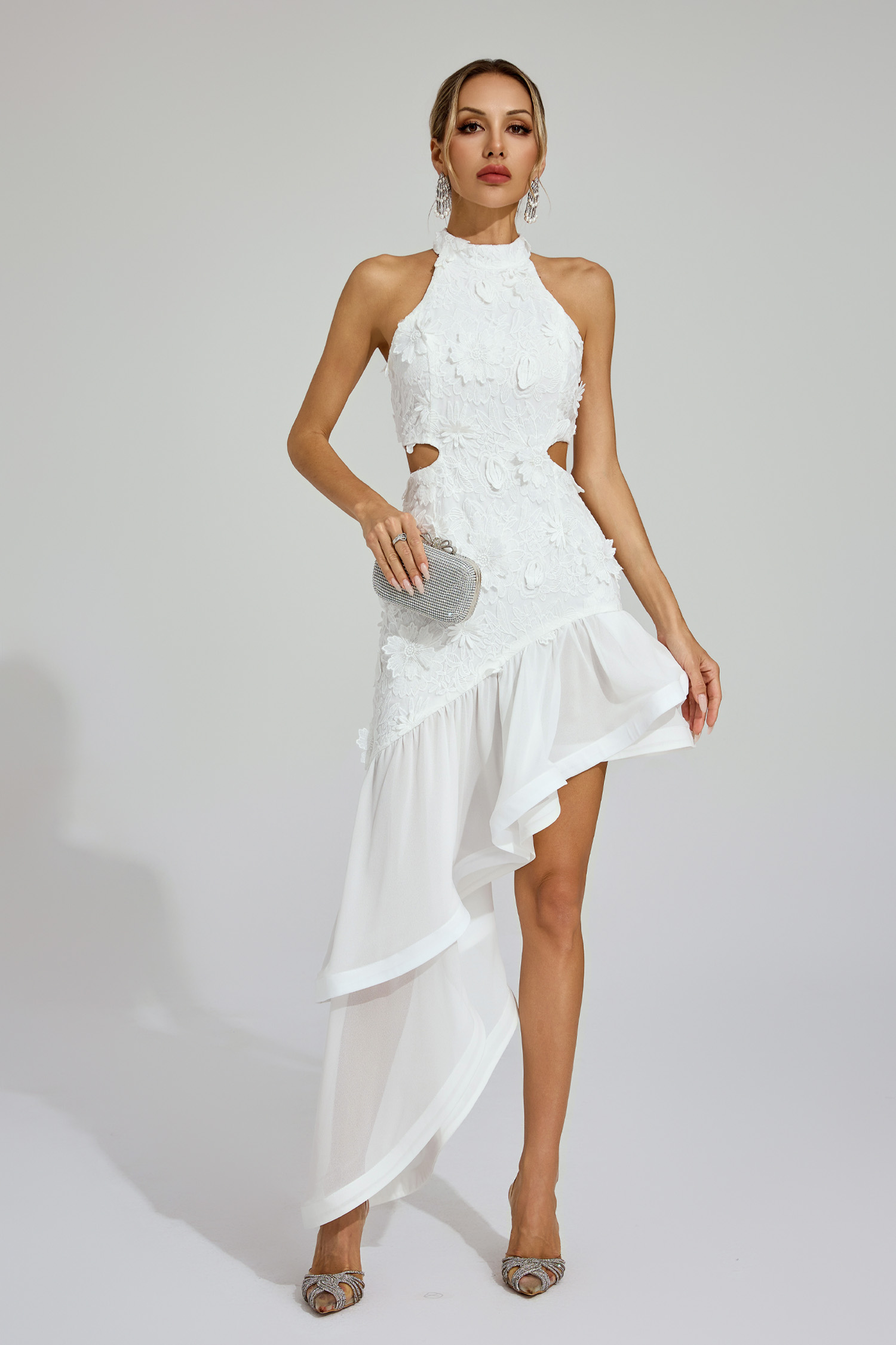 Ferdinand White Lace Cut Out Dress