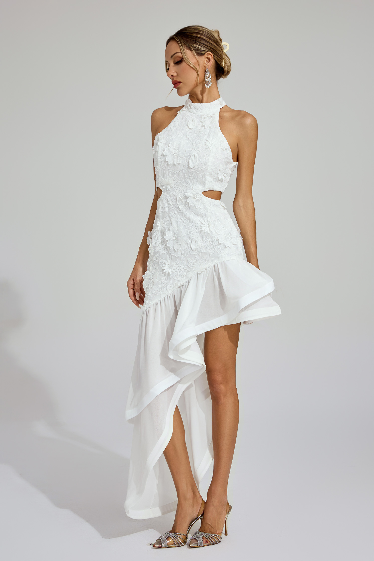 Ferdinand White Lace Cut Out Dress