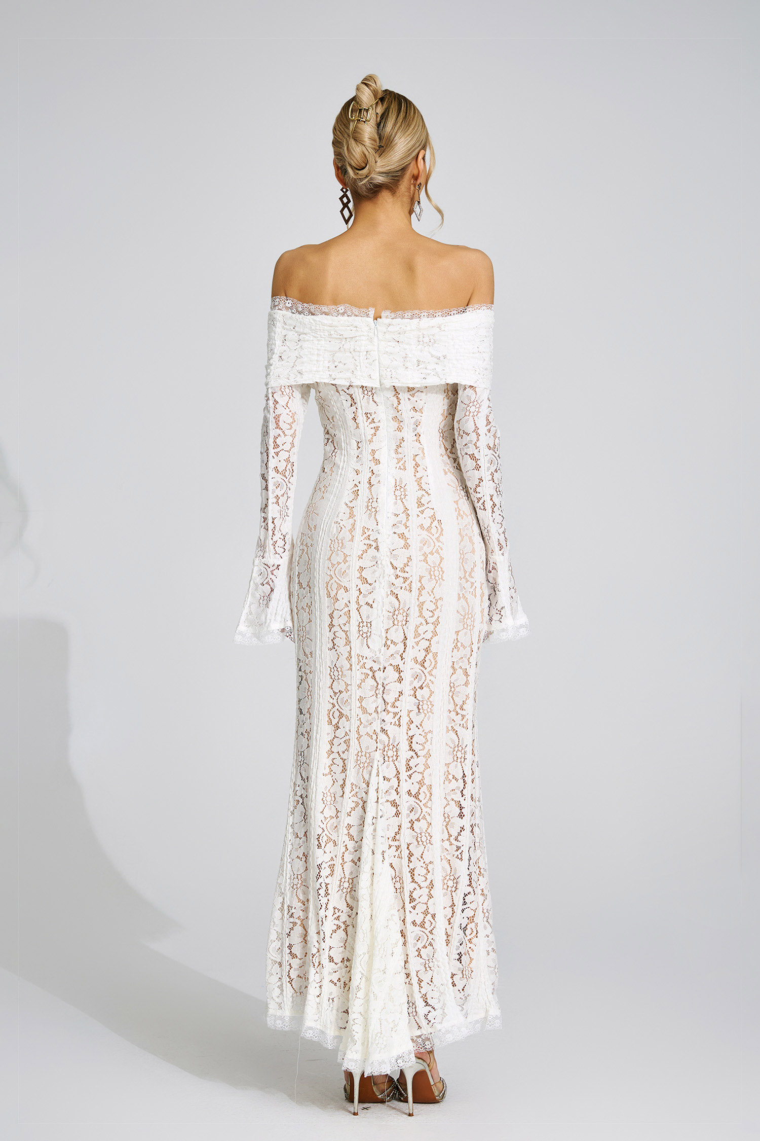 Ffraid White Lace Maxi Dress