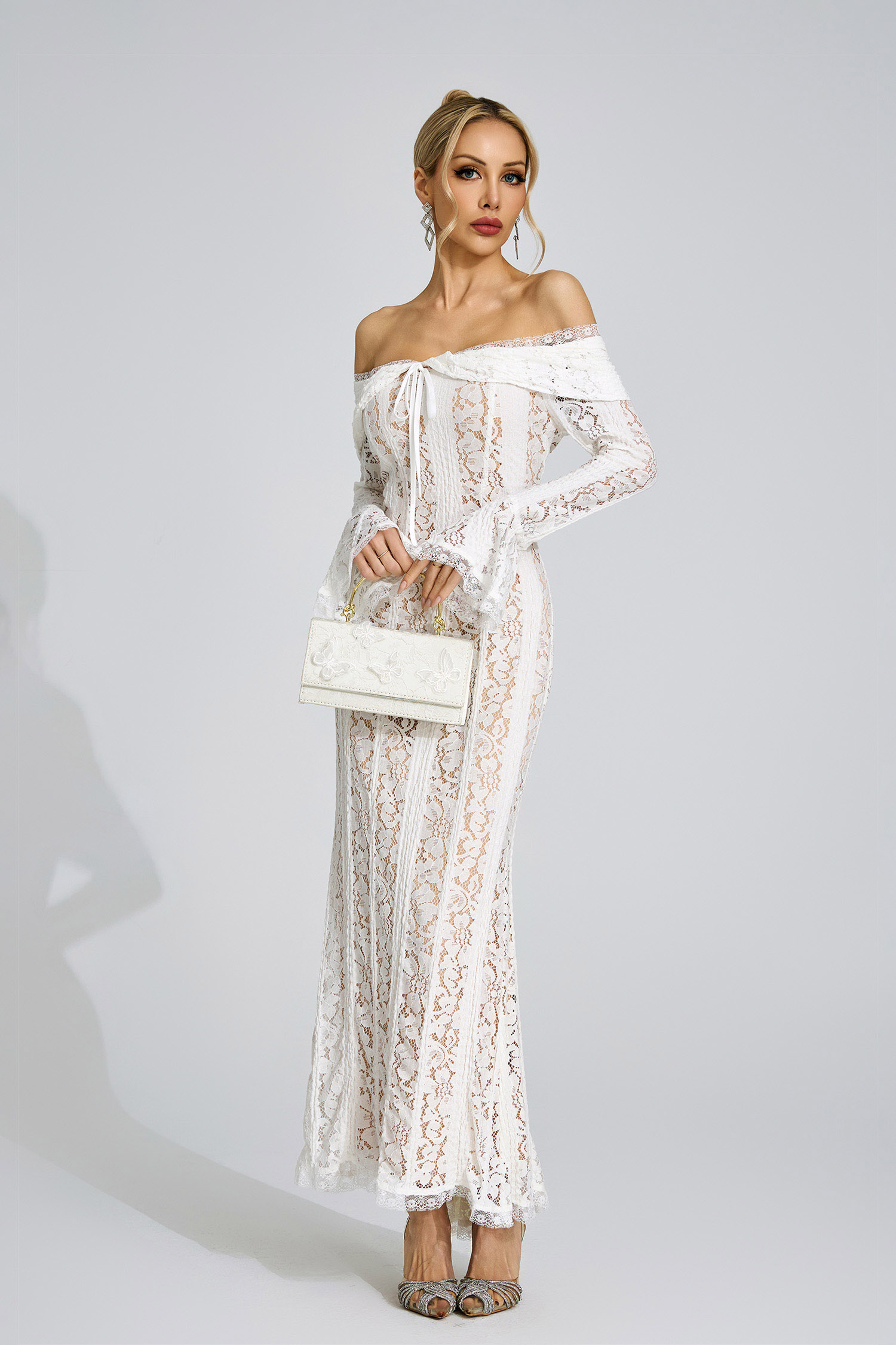 Ffraid White Lace Maxi Dress