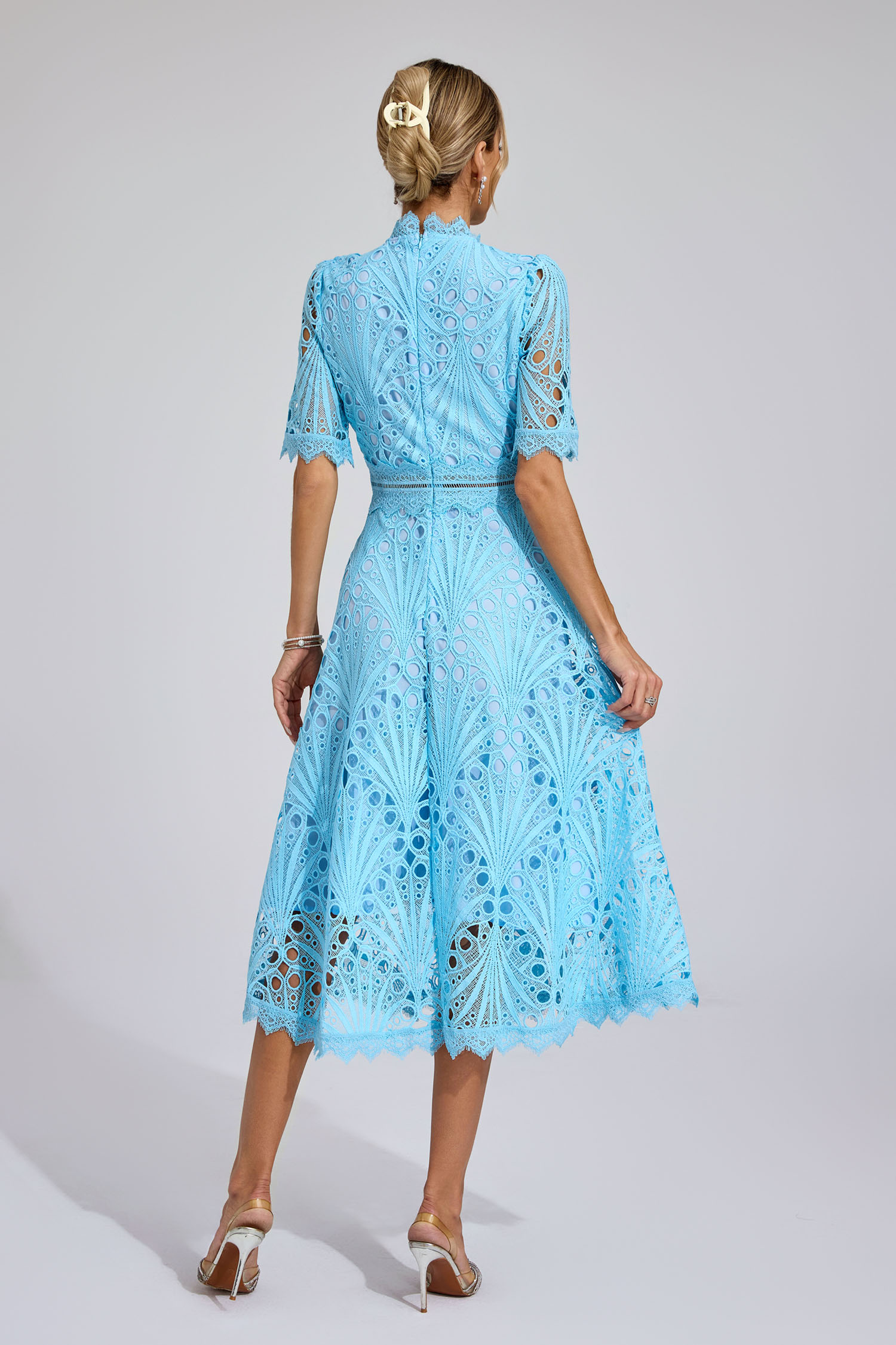Freeman Blue Cut Out Midi Dress