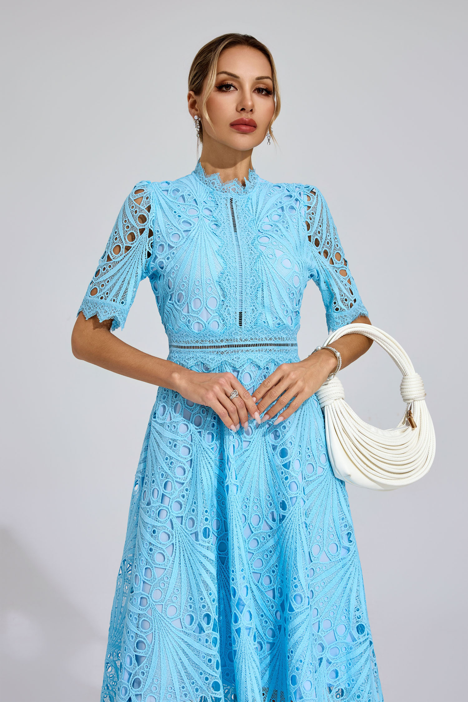Freeman Blue Cut Out Midi Dress