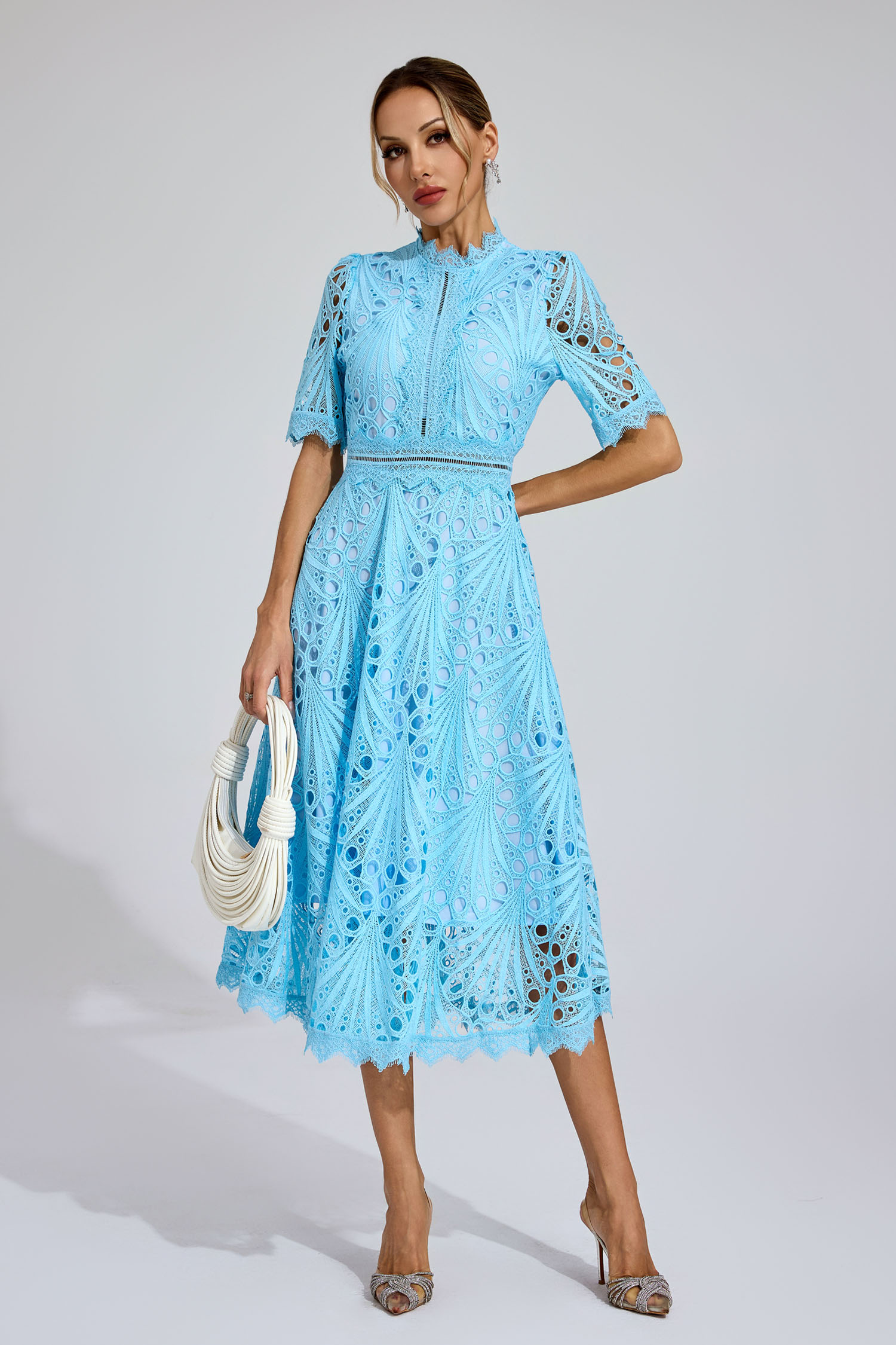 Freeman Blue Cut Out Midi Dress