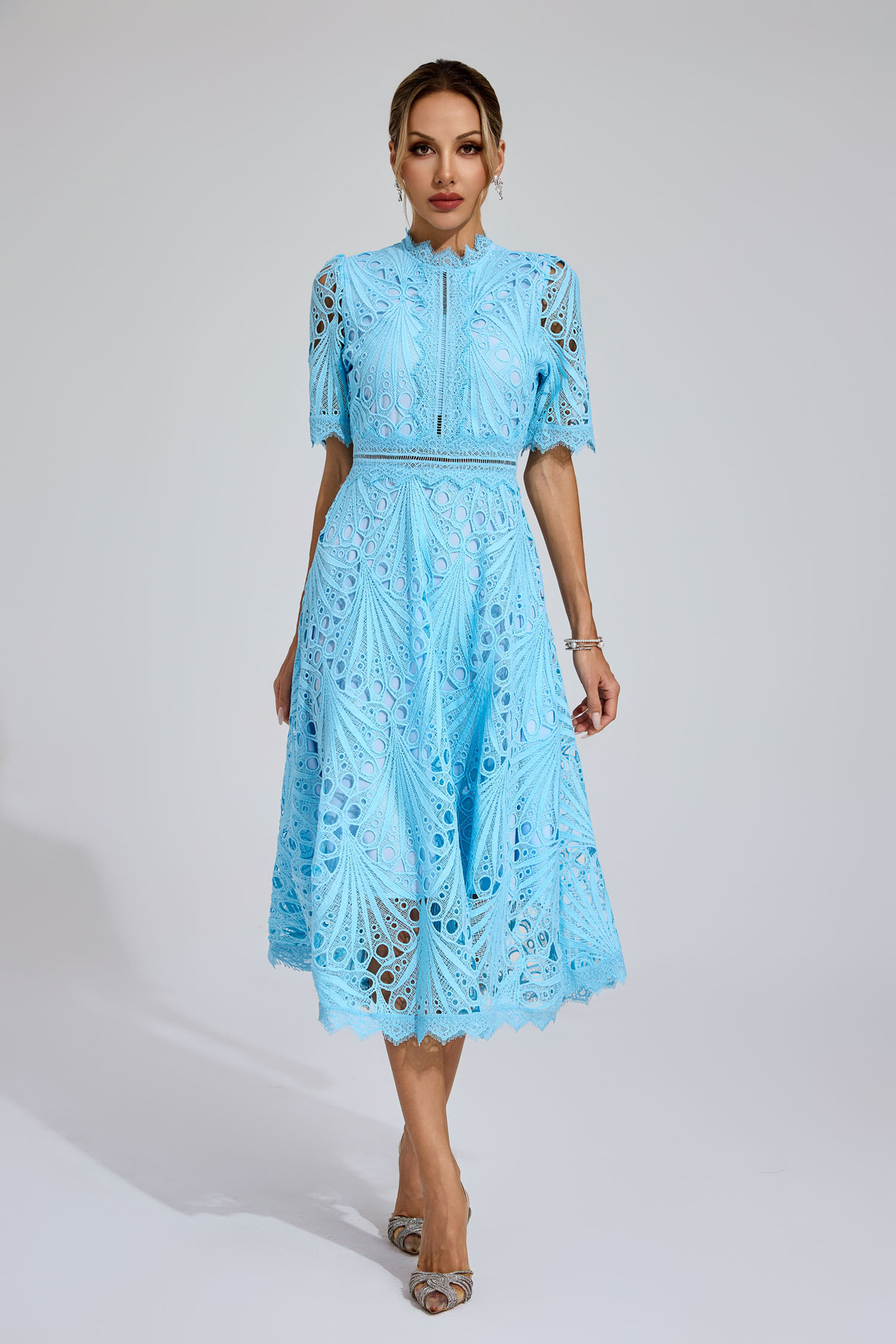 Freeman Blue Cut Out Midi Dress