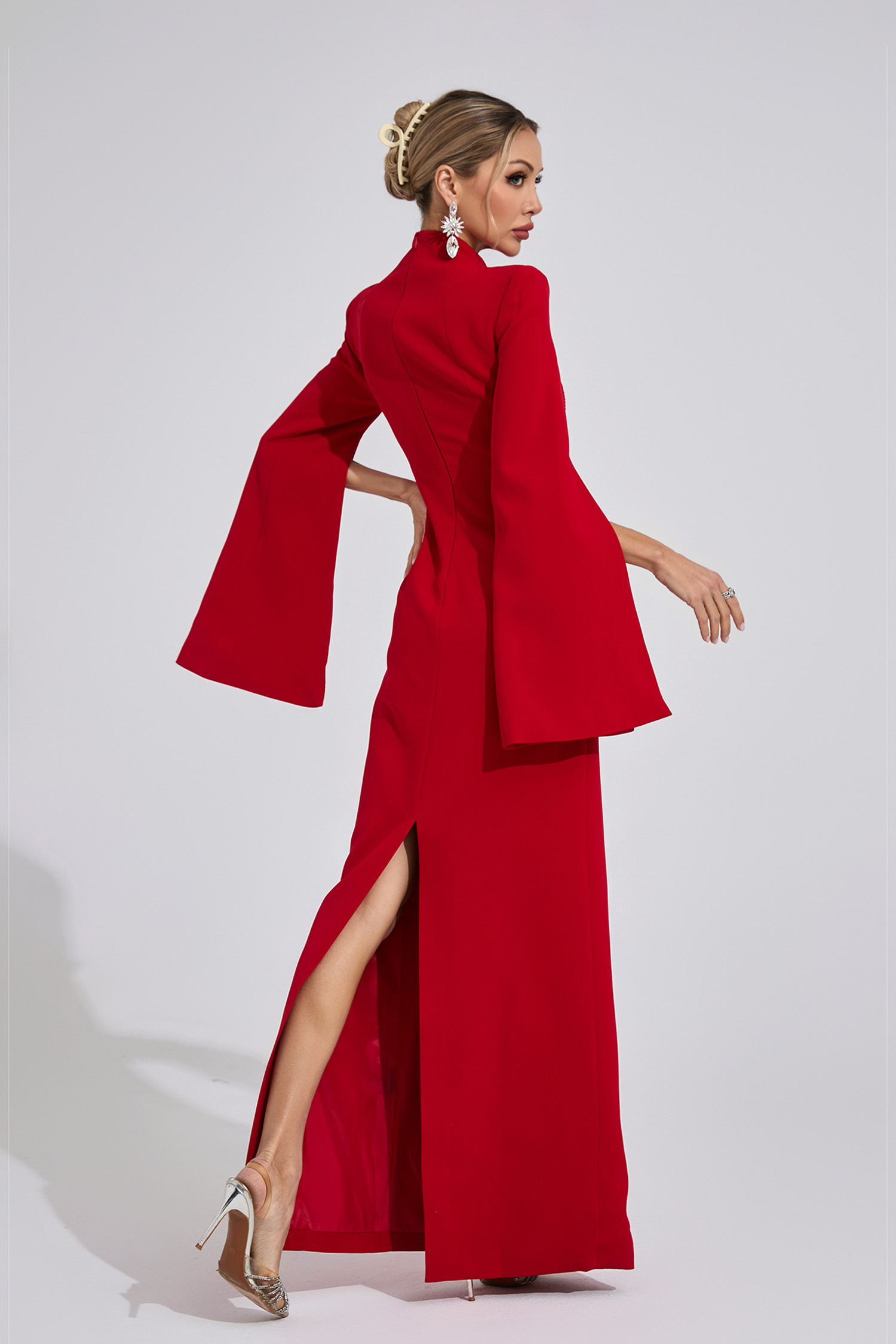 Gaenor Red Diamond Maxi Dress