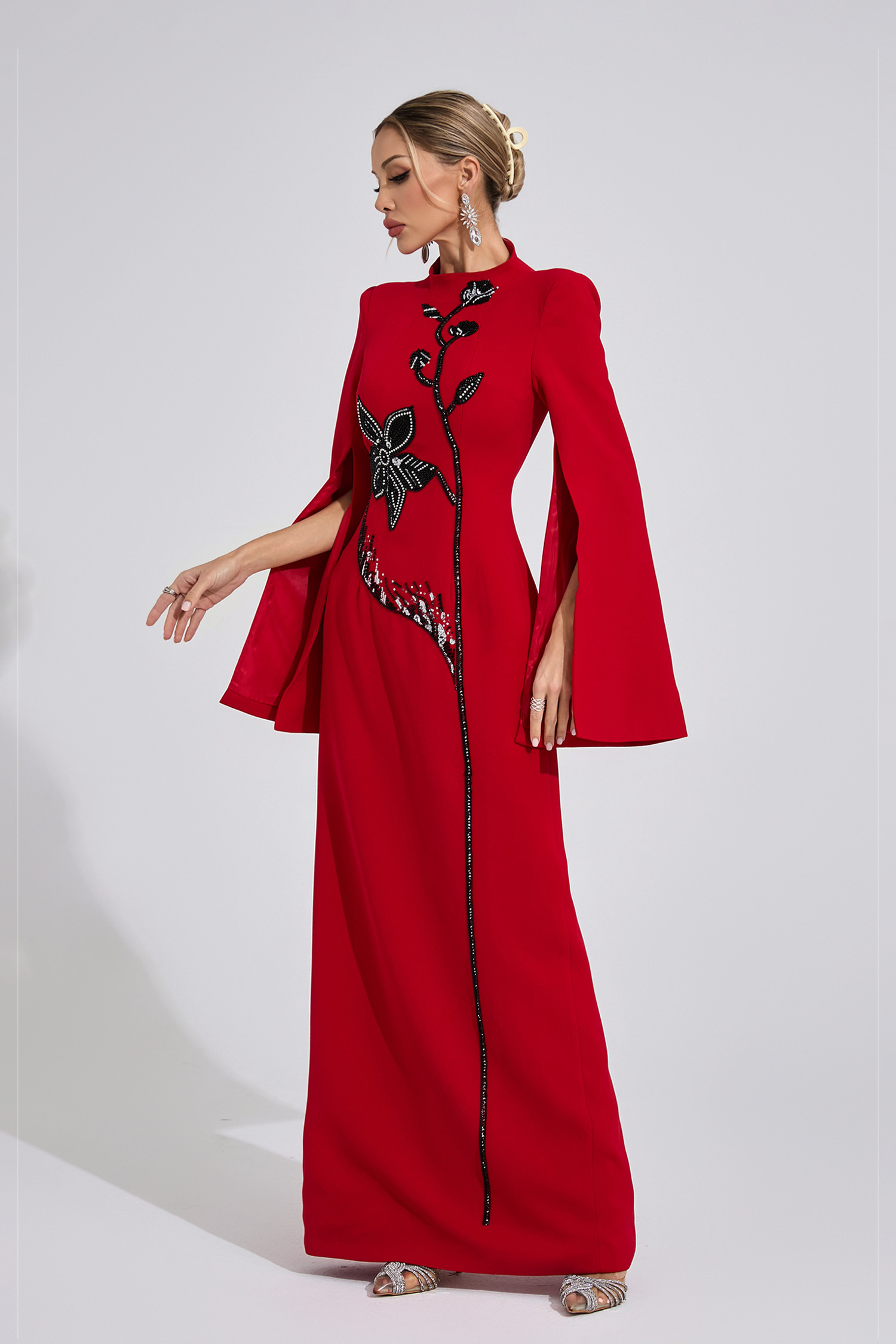 Gaenor Red Diamond Maxi Dress