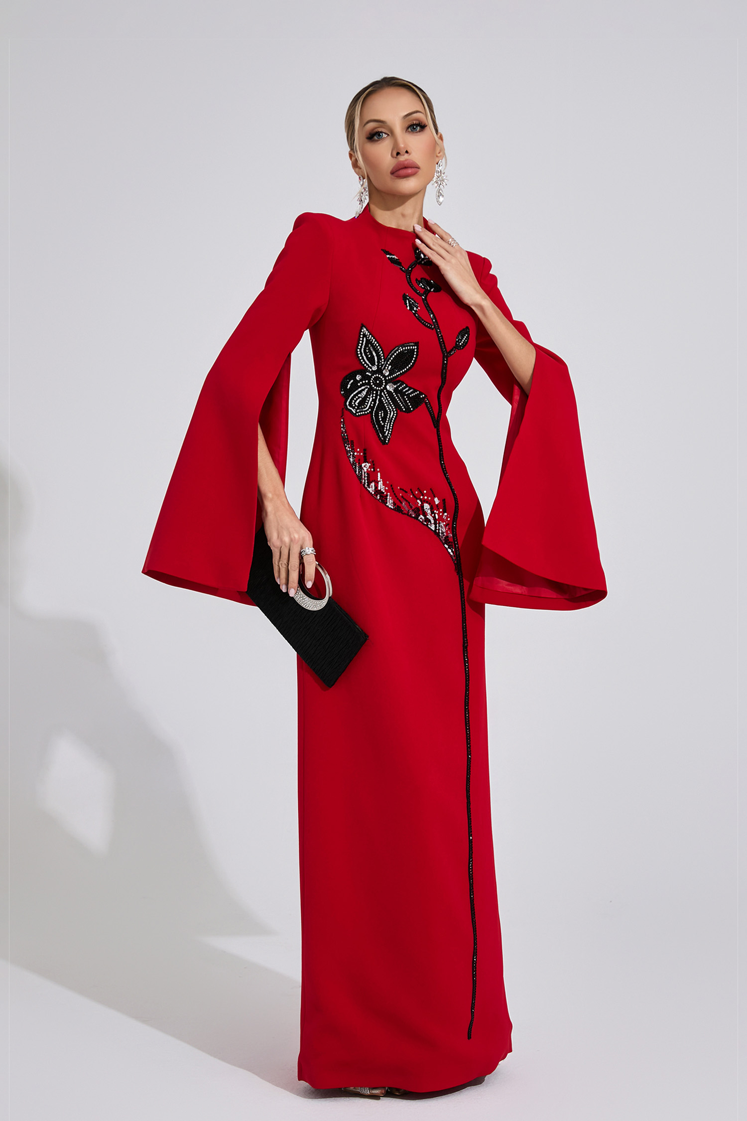 Gaenor Red Diamond Maxi Dress