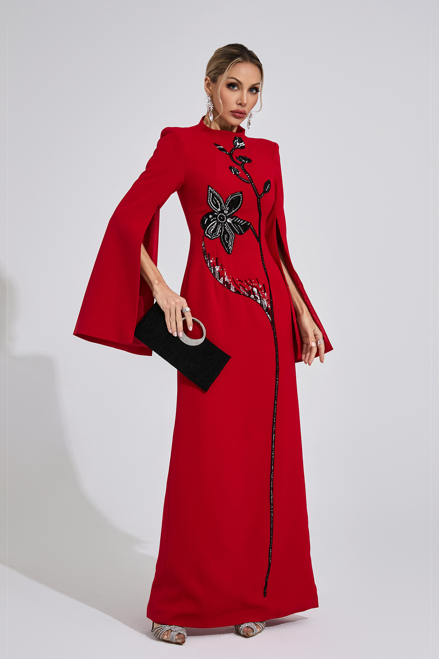 Gaenor Red Diamond Maxi Dress