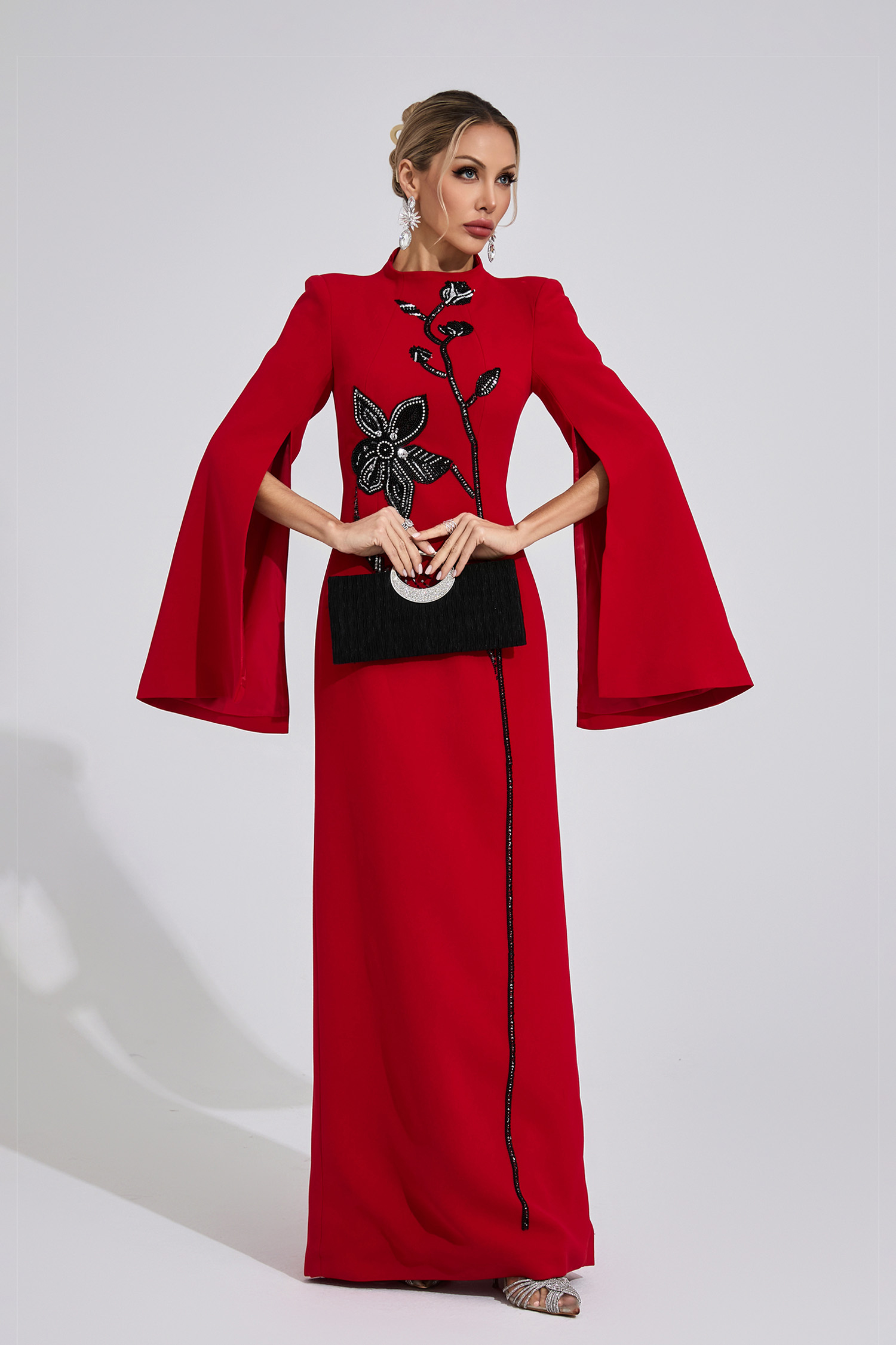 Gaenor Red Diamond Maxi Dress