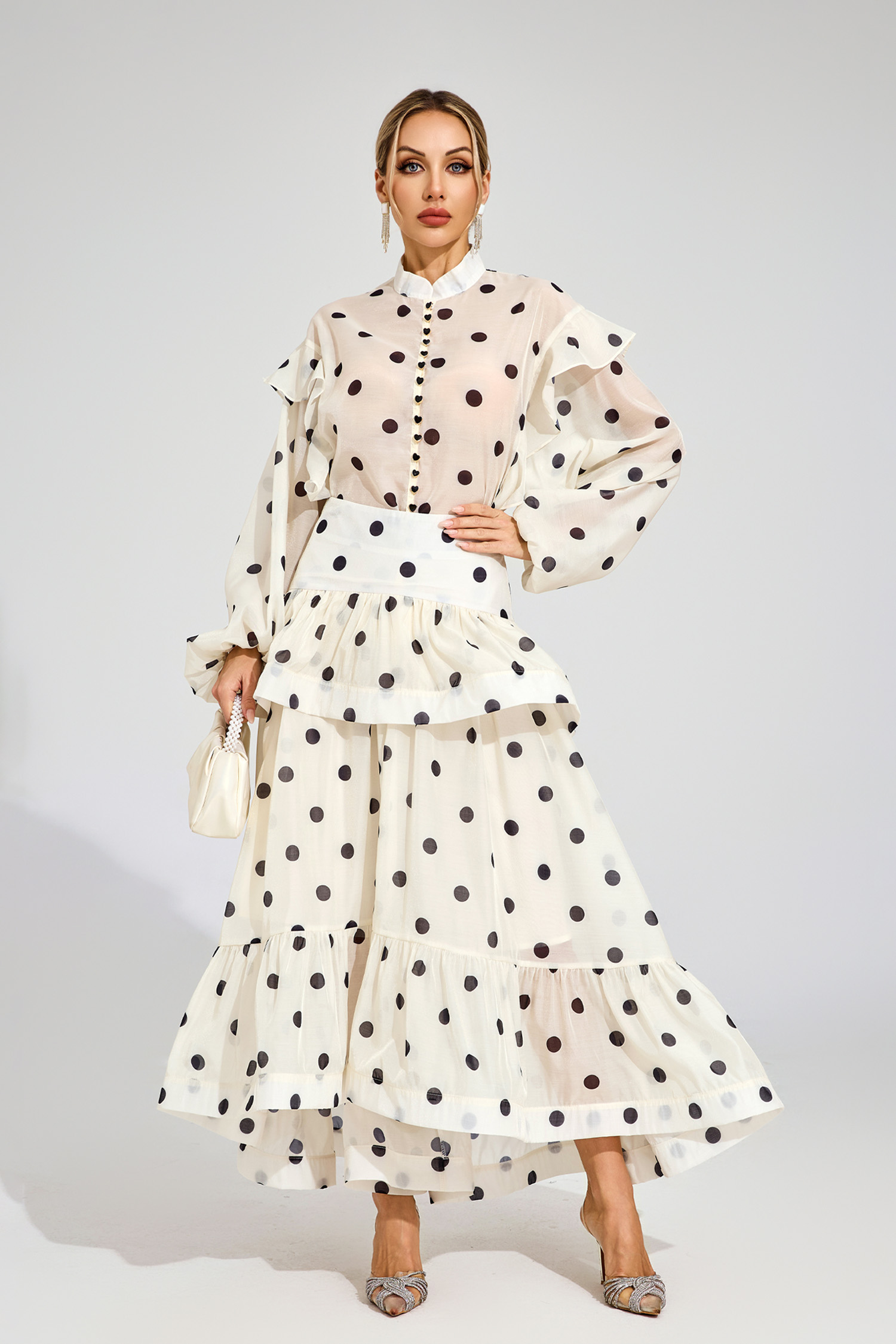 Galsworthy Apricot Polka Dot Set