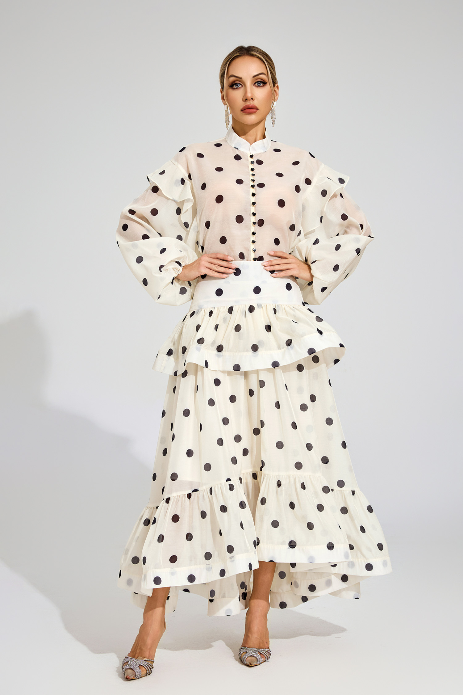 Galsworthy Apricot Polka Dot Set