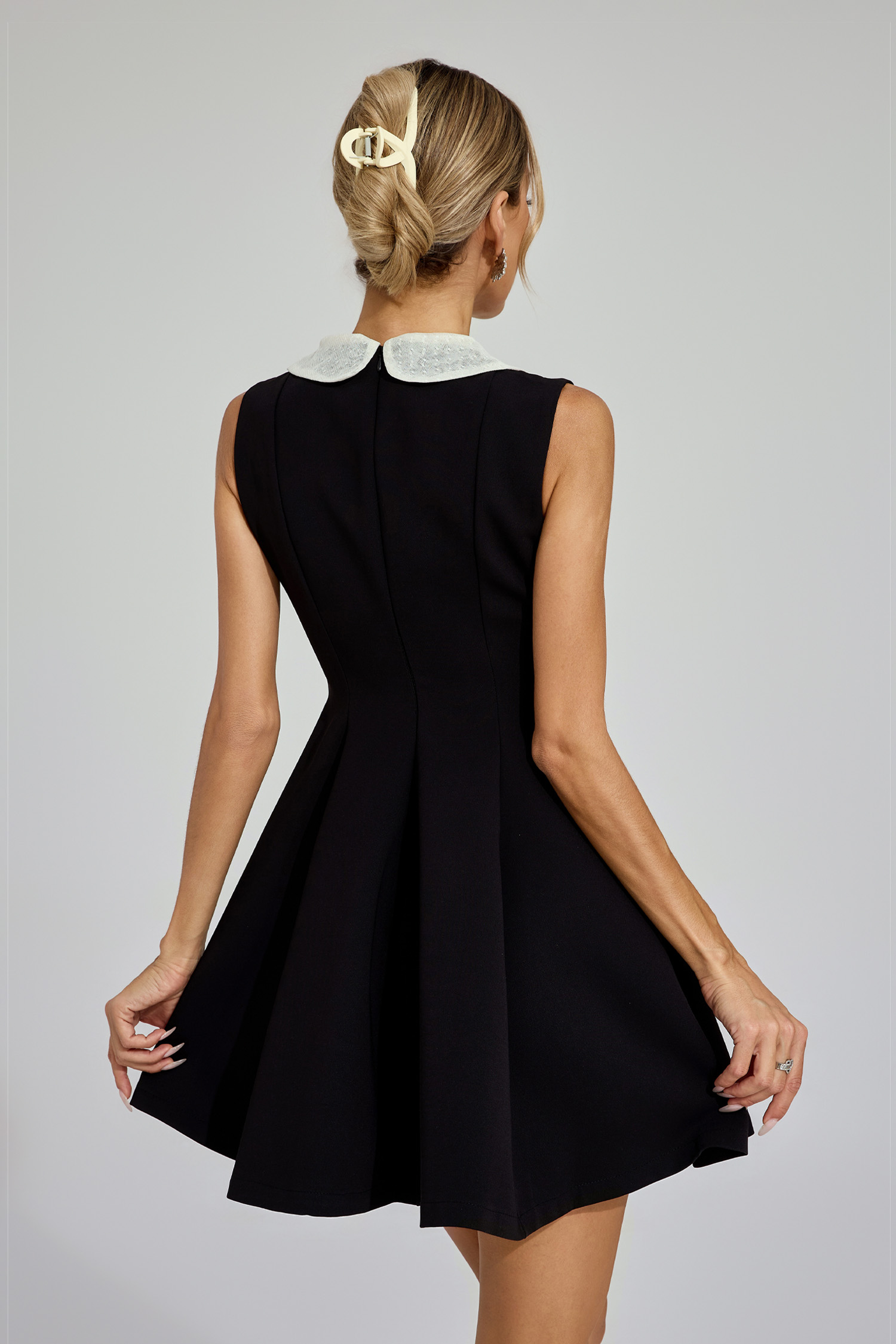 Gavin Black Lace Sleeveless Mini Dress