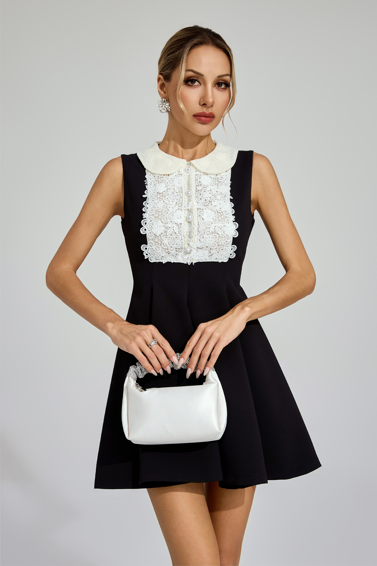 Gavin Black Lace Sleeveless Mini Dress
