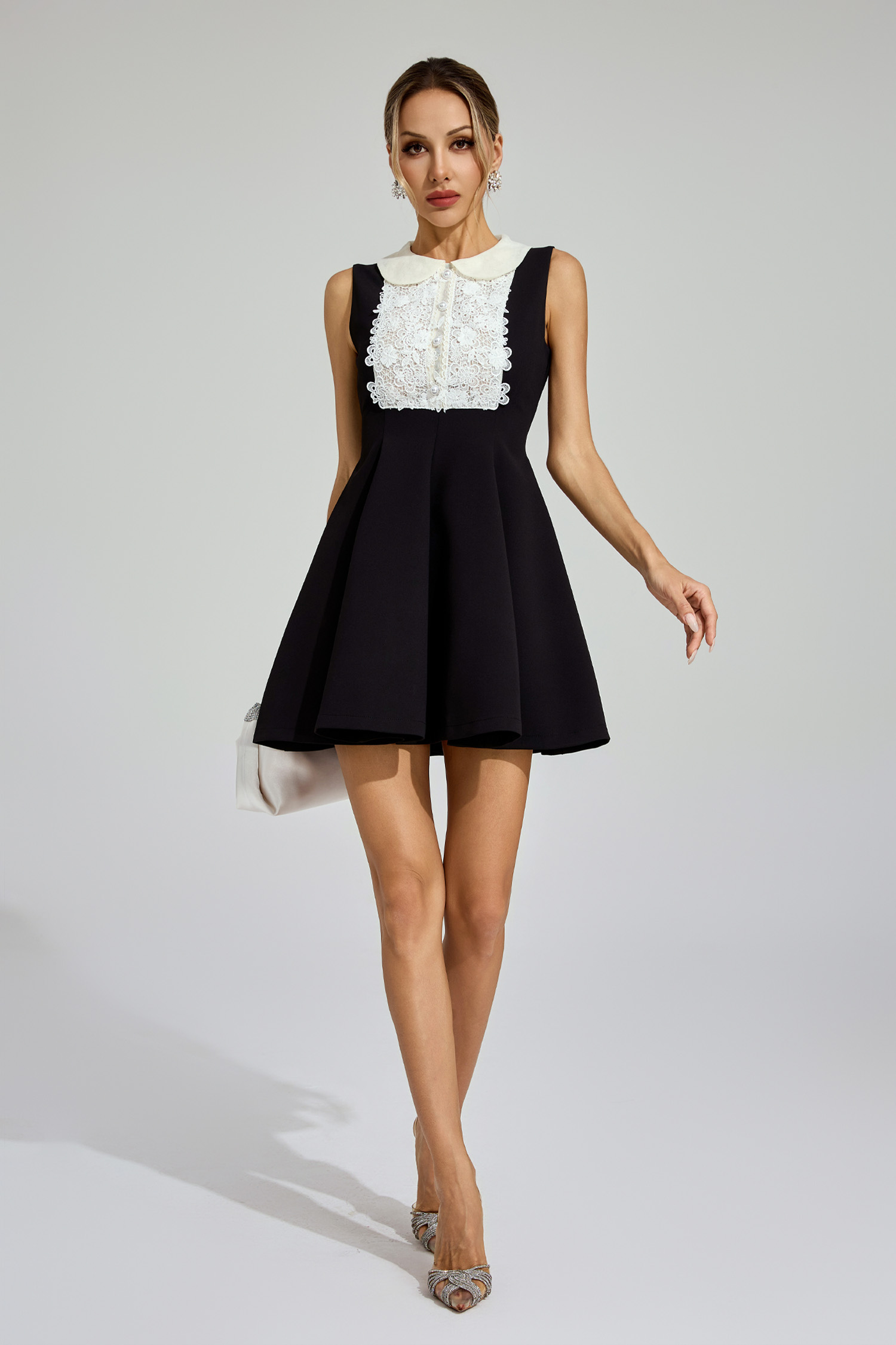 Gavin Black Lace Sleeveless Mini Dress