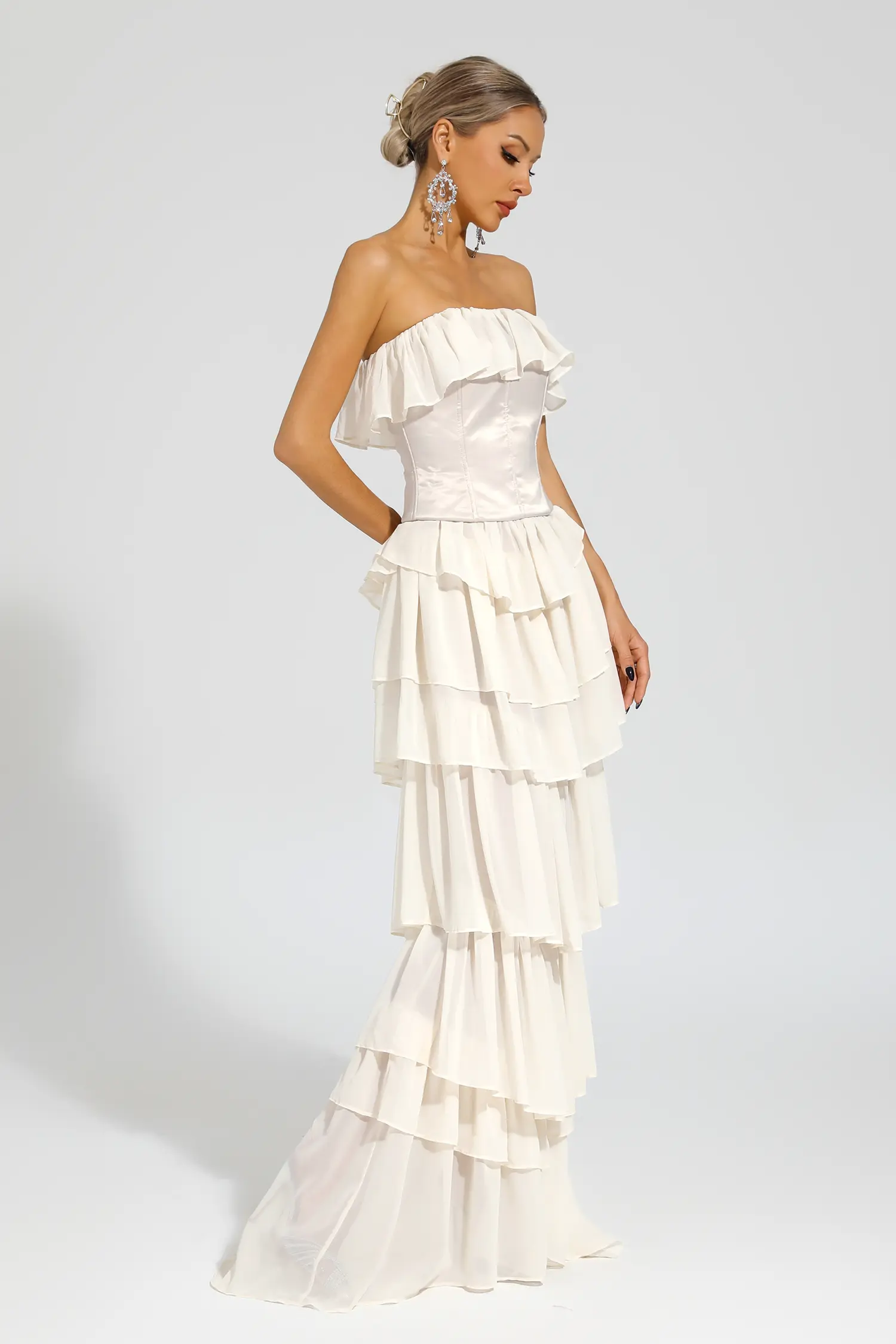 Gerald Apricot Off Shoulder Dress -CATCHALL