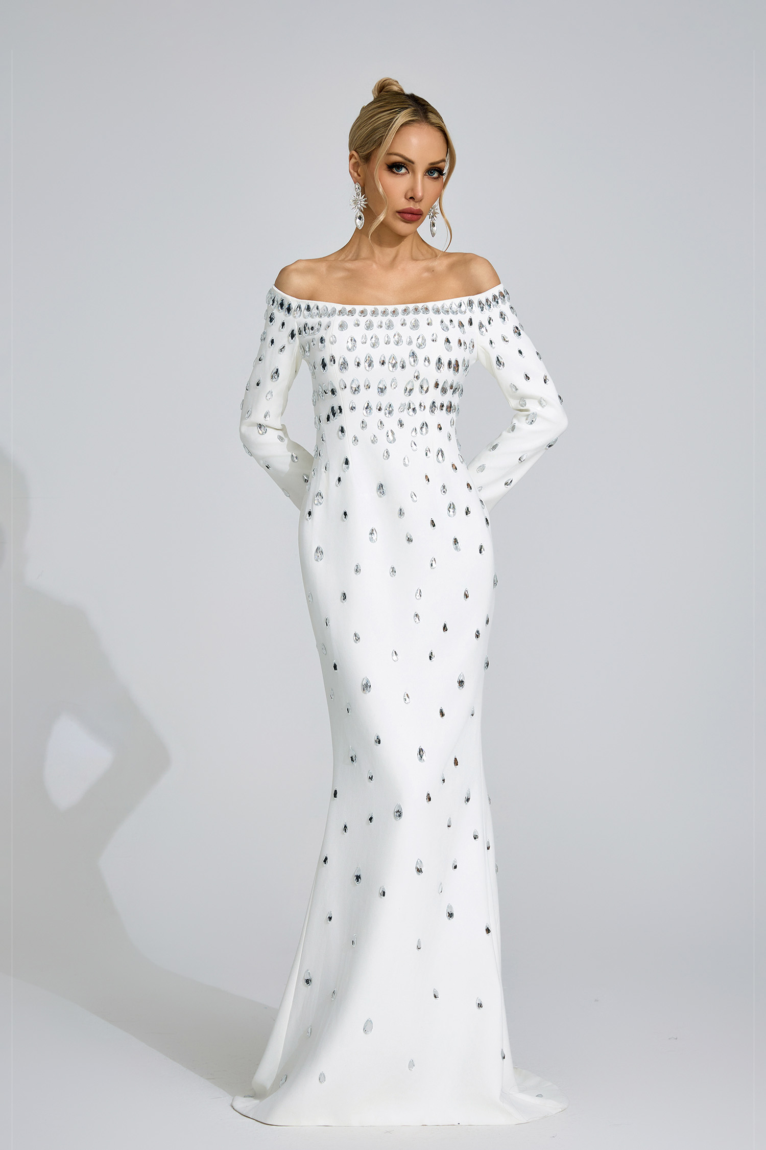 Glesni  White Diamond Maxi Dress
