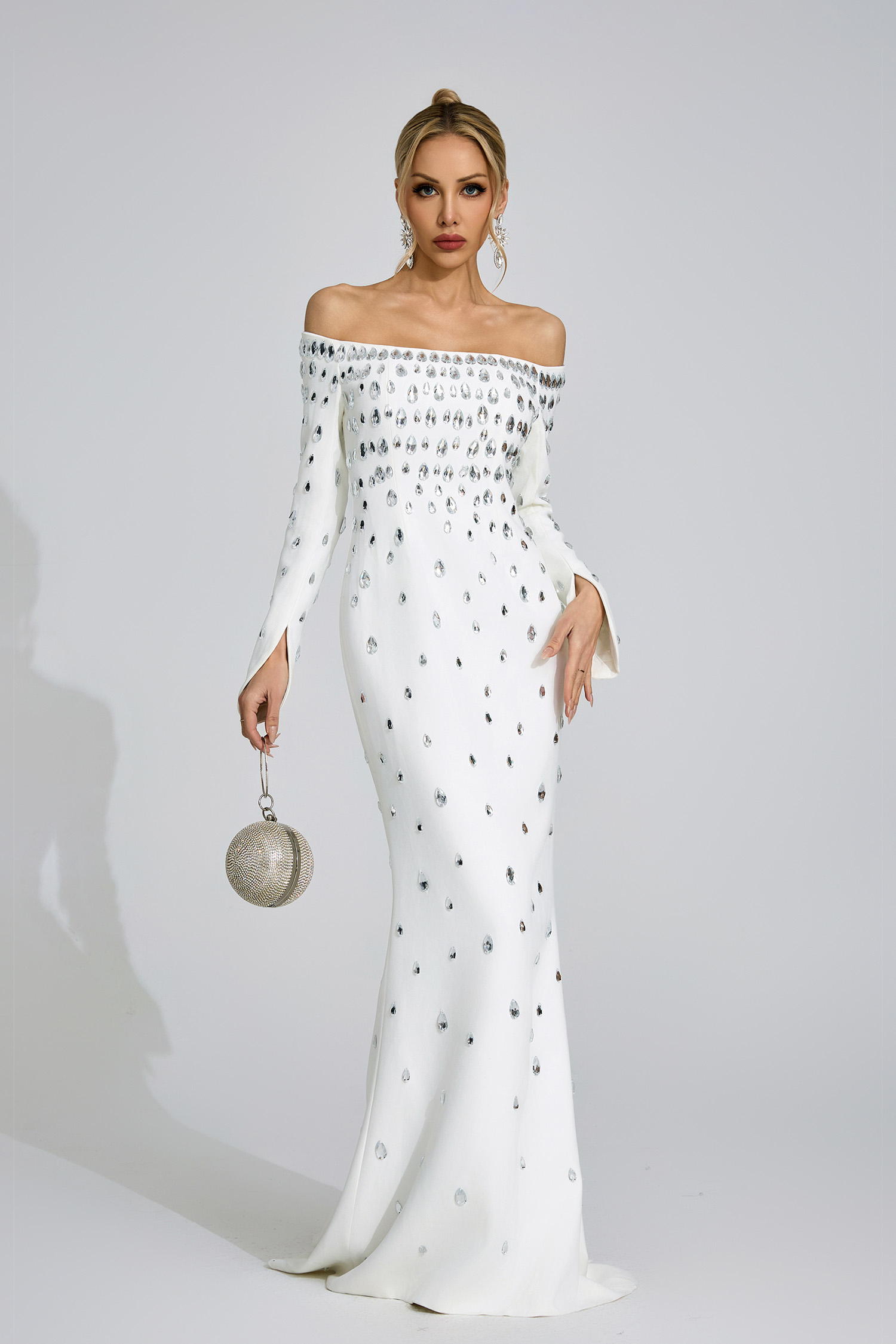 Glesni  White Diamond Maxi Dress