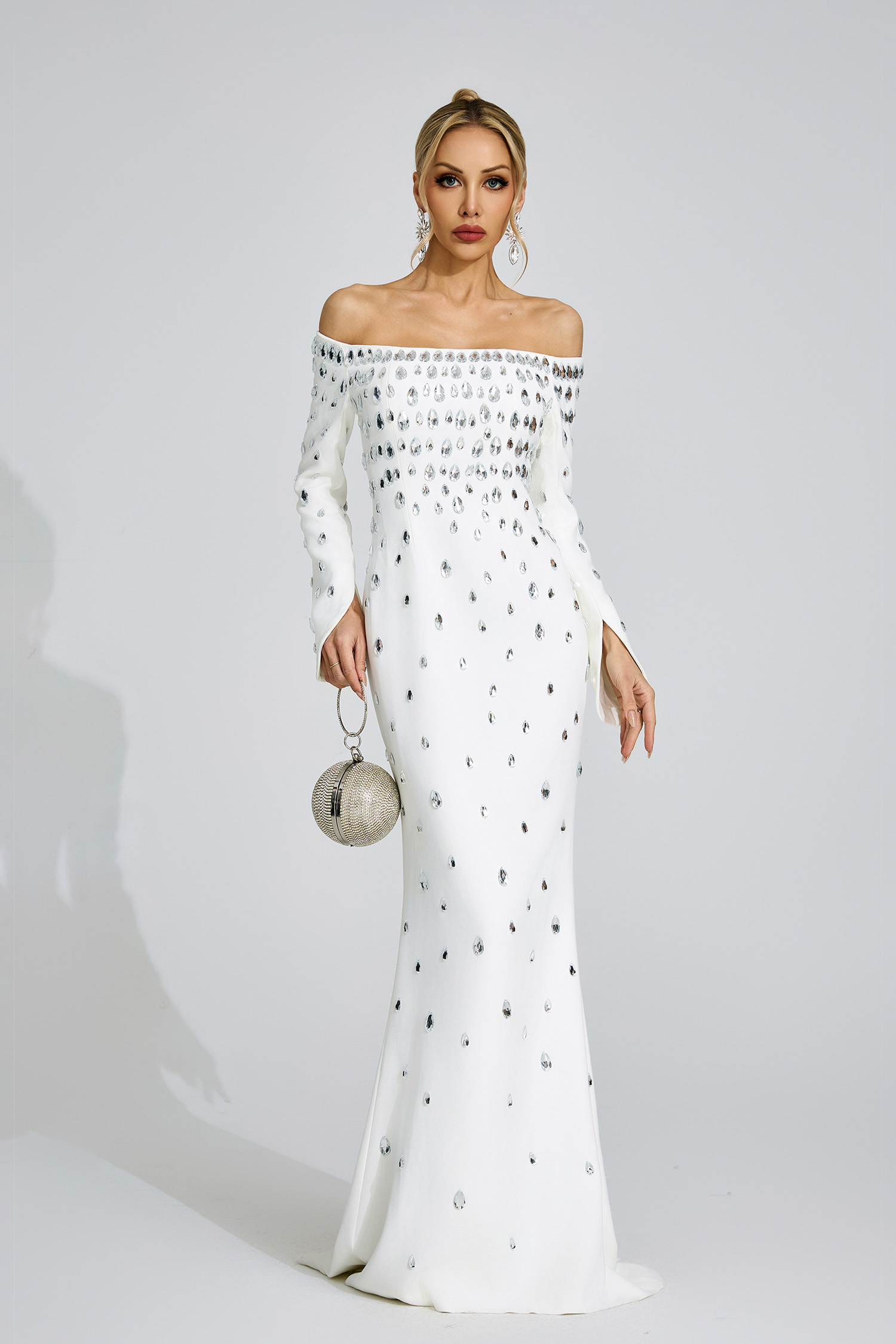 Glesni  White Diamond Maxi Dress