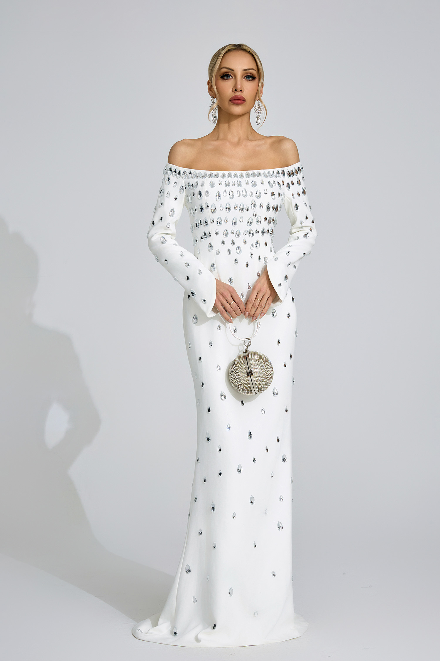 Glesni  White Diamond Maxi Dress