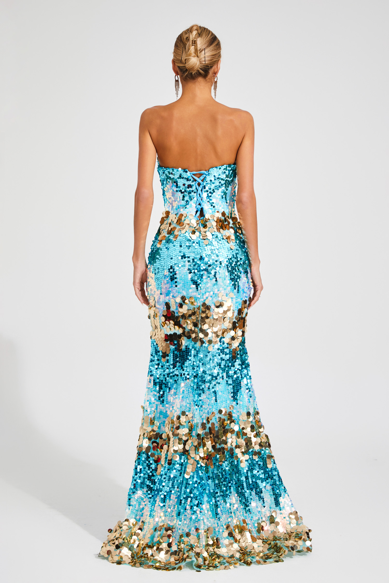 Goldsmith Blue Sequins Bandage Dress