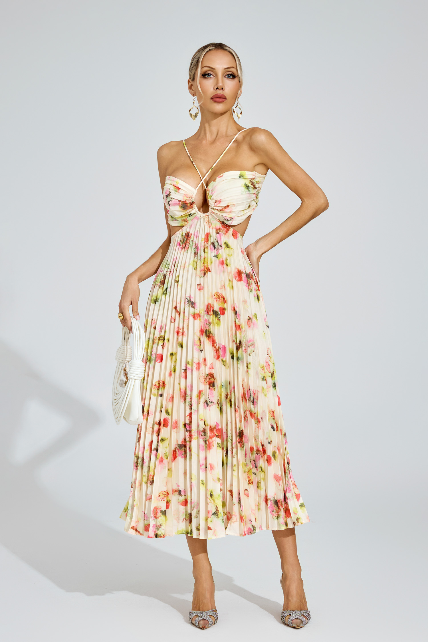 Graham Floral Pleated Maxi Dress