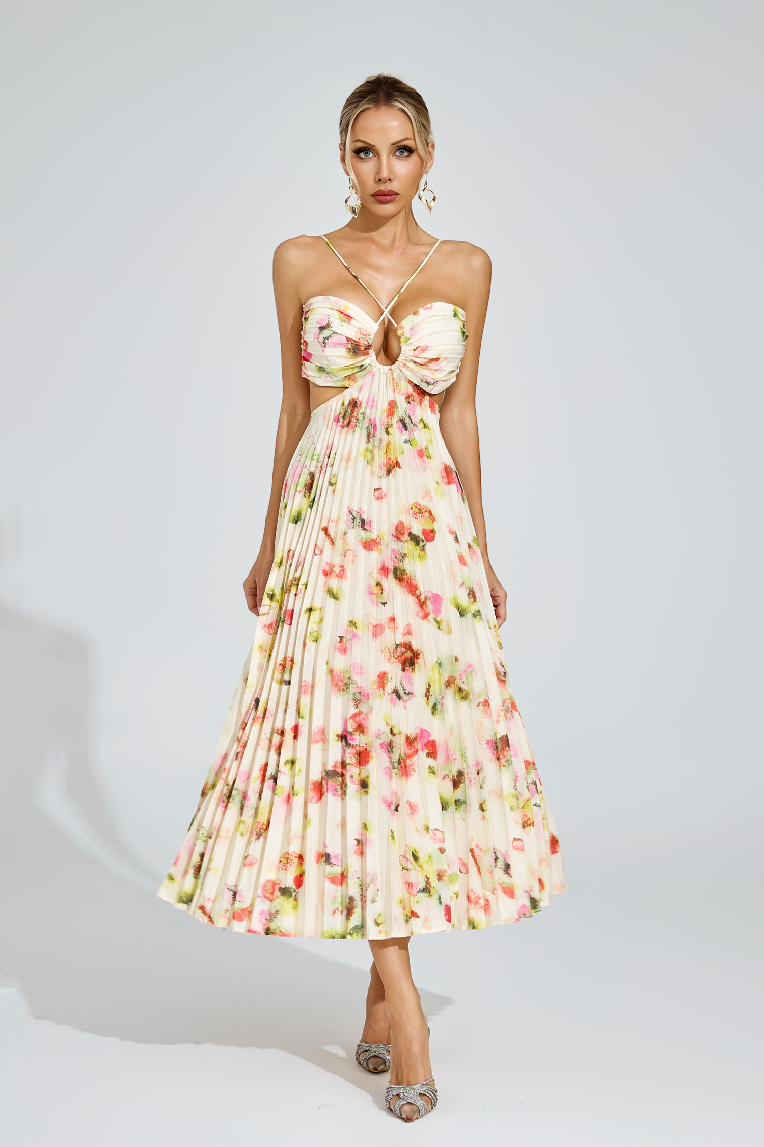 Graham Floral Pleated Maxi Dress