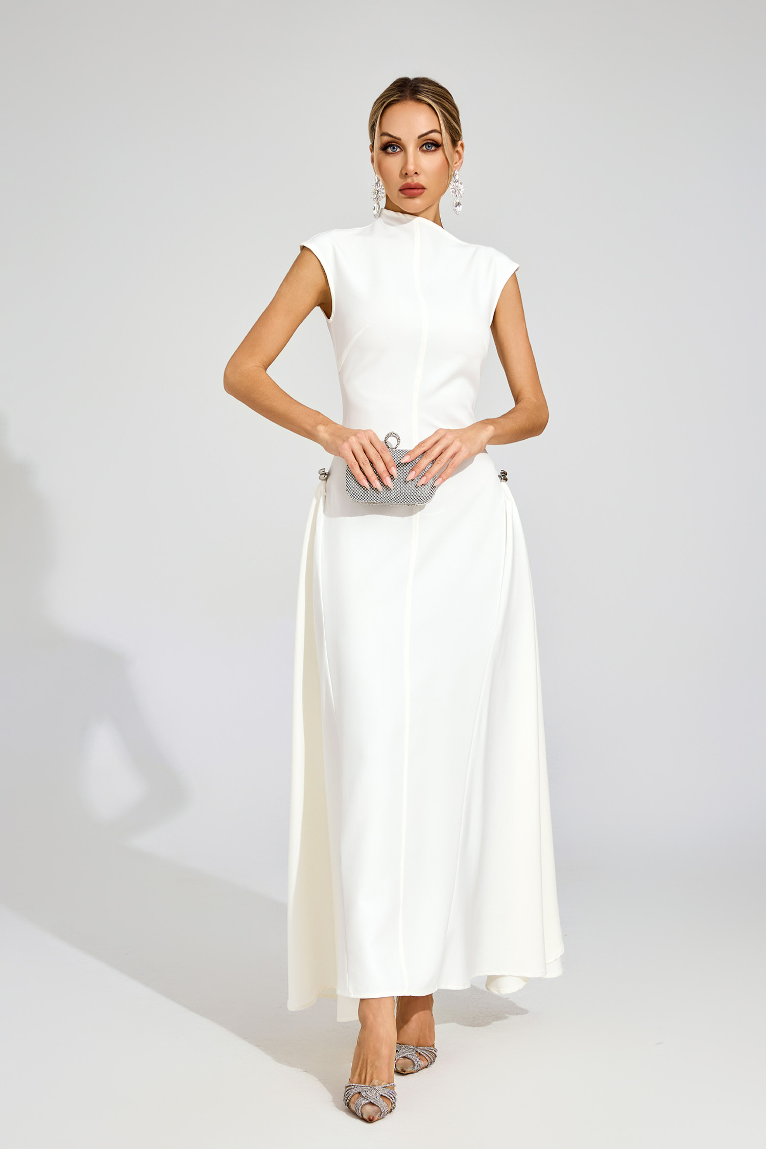 Greg White Sleeveless Maxi Dress